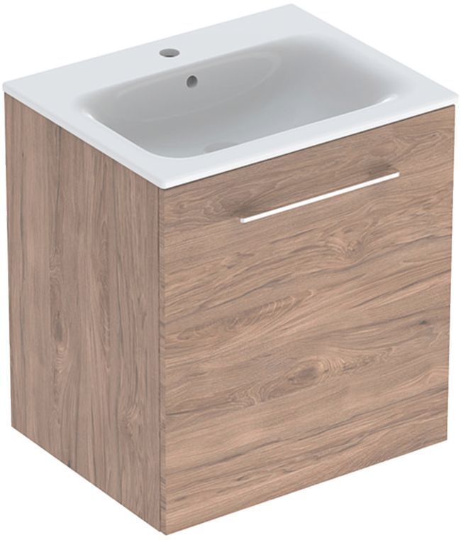 Geberit Selnova Square umywalka z szafką 60 cm orzech 501.254.00.1