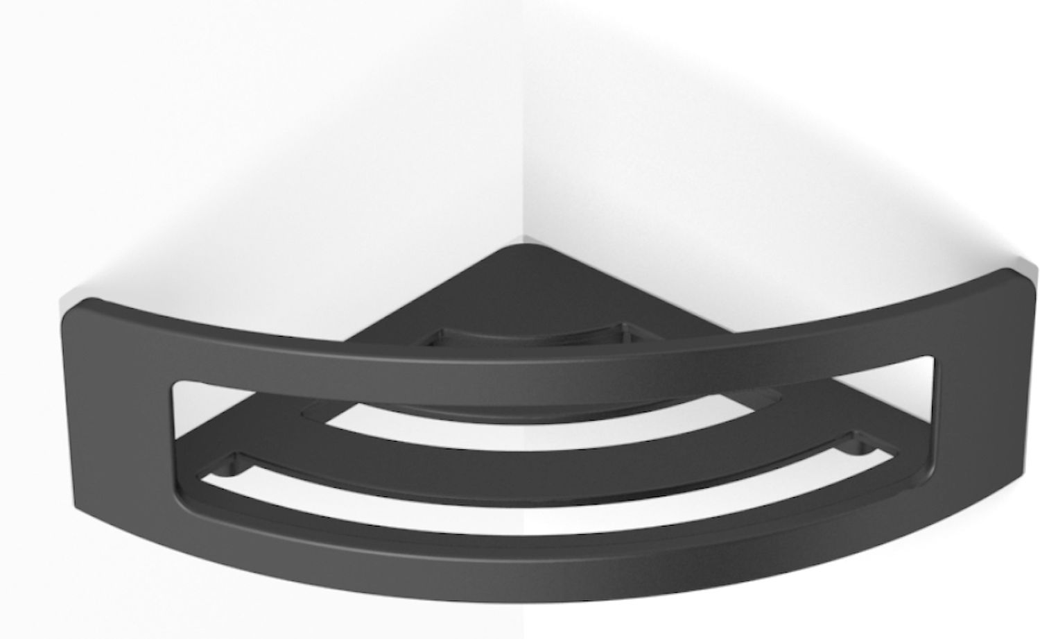 Stella koszyk łazienkowy ścienny narożny czarny mat 16.032-B