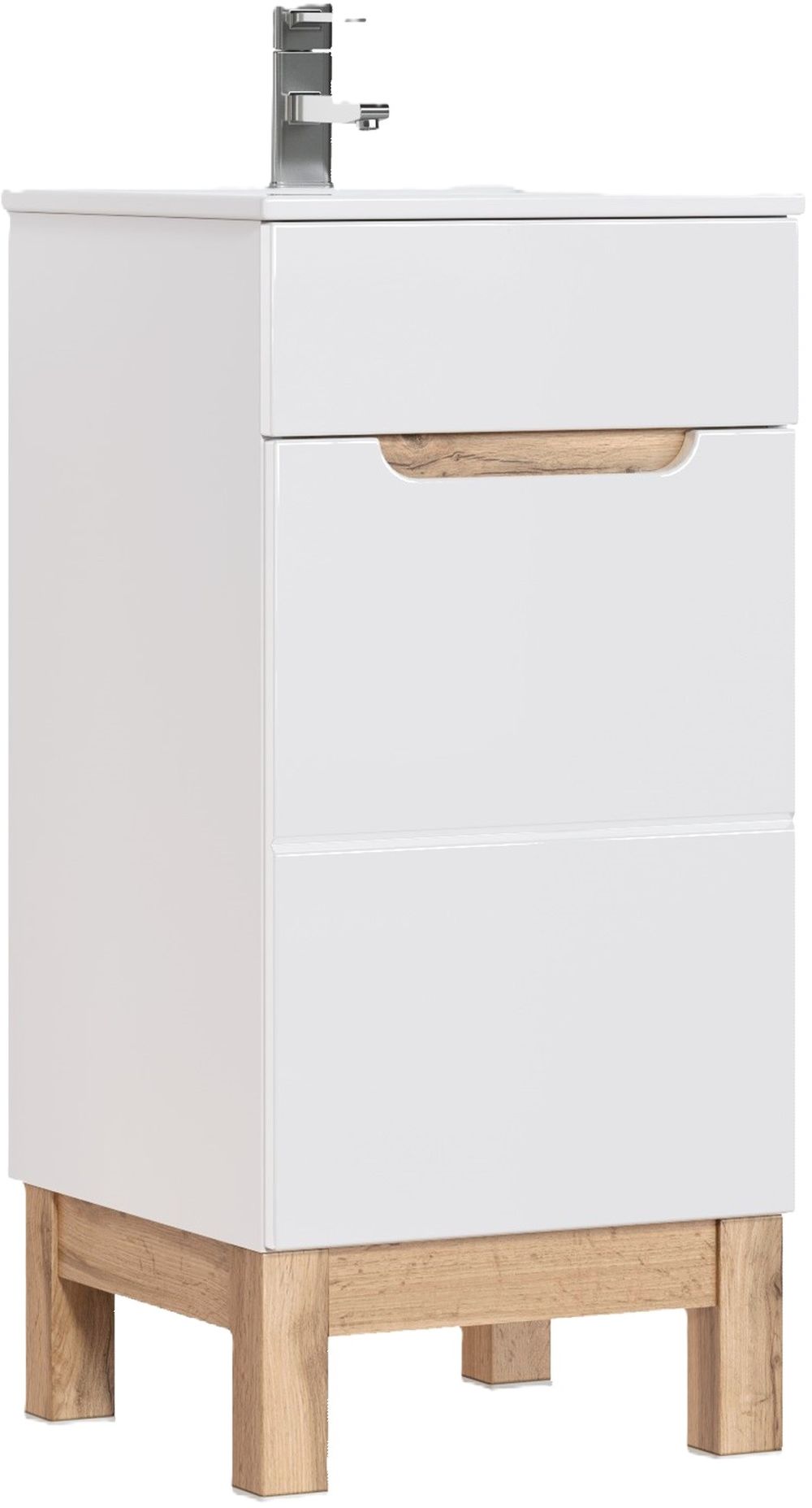 Comad Bali White szafka 40 cm podumywalkowa stojąca biały połysk BALIWHITE823-40CMFSC