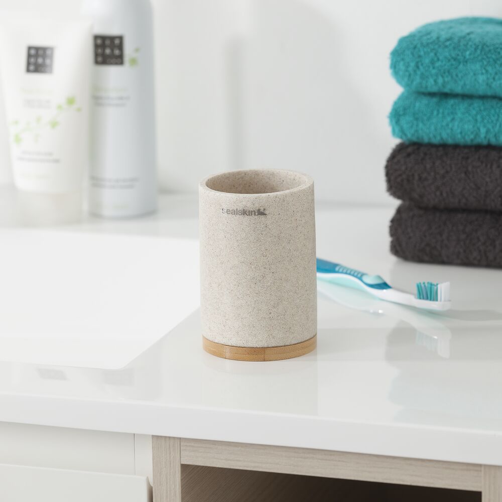 Sealskin Grace kubek do mycia zębów piaskowy/bambus 361910465