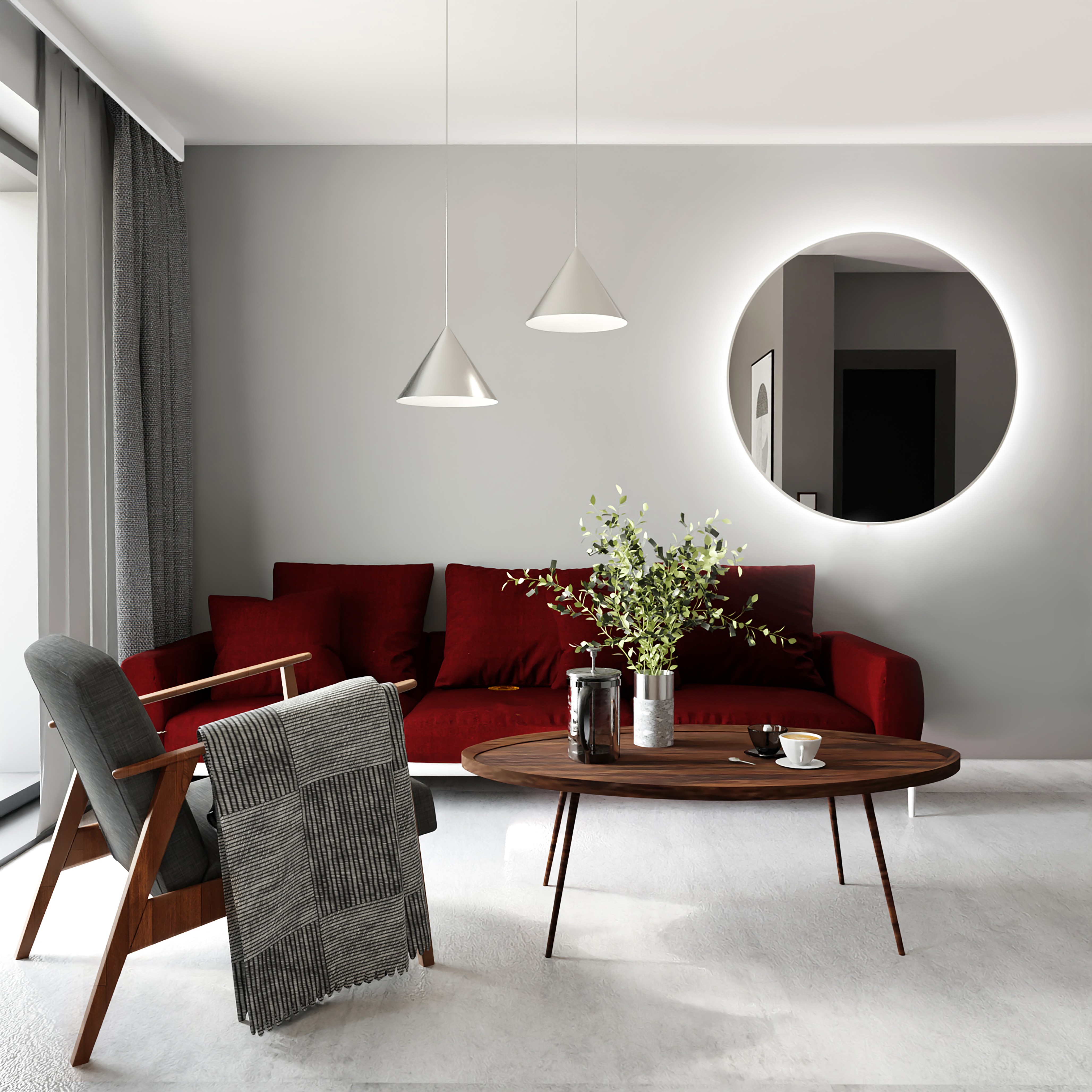 Baltica Design Bright lustro 50 cm okrągłe z oświetleniem LED białe barwa neutralna