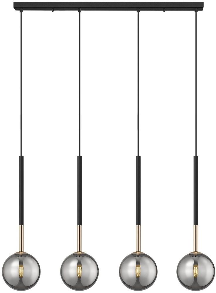 Zuma Line Arcturus lampa wisząca 4x4 W czarna-złota P0574-04D-SDFZ