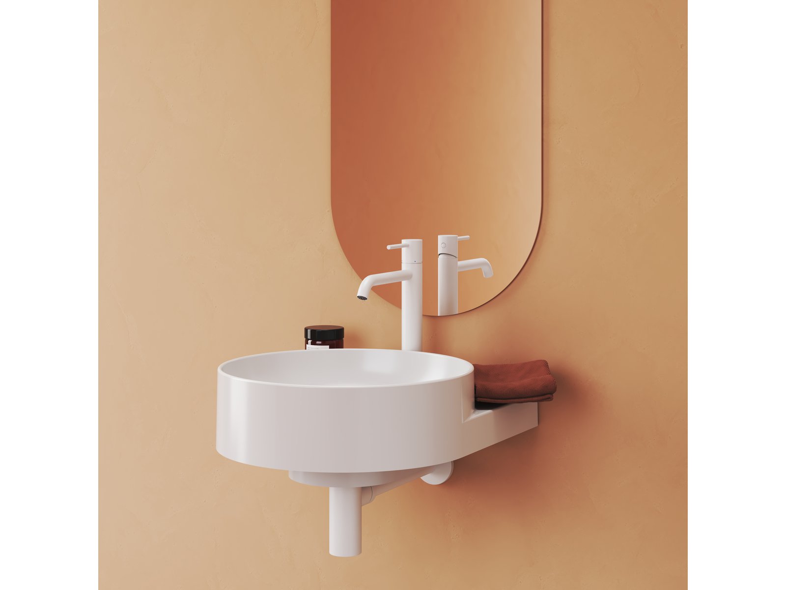 Ravak Yard umywalka 50x40,5 cm półokrągła nablatowa biała XJX01240002