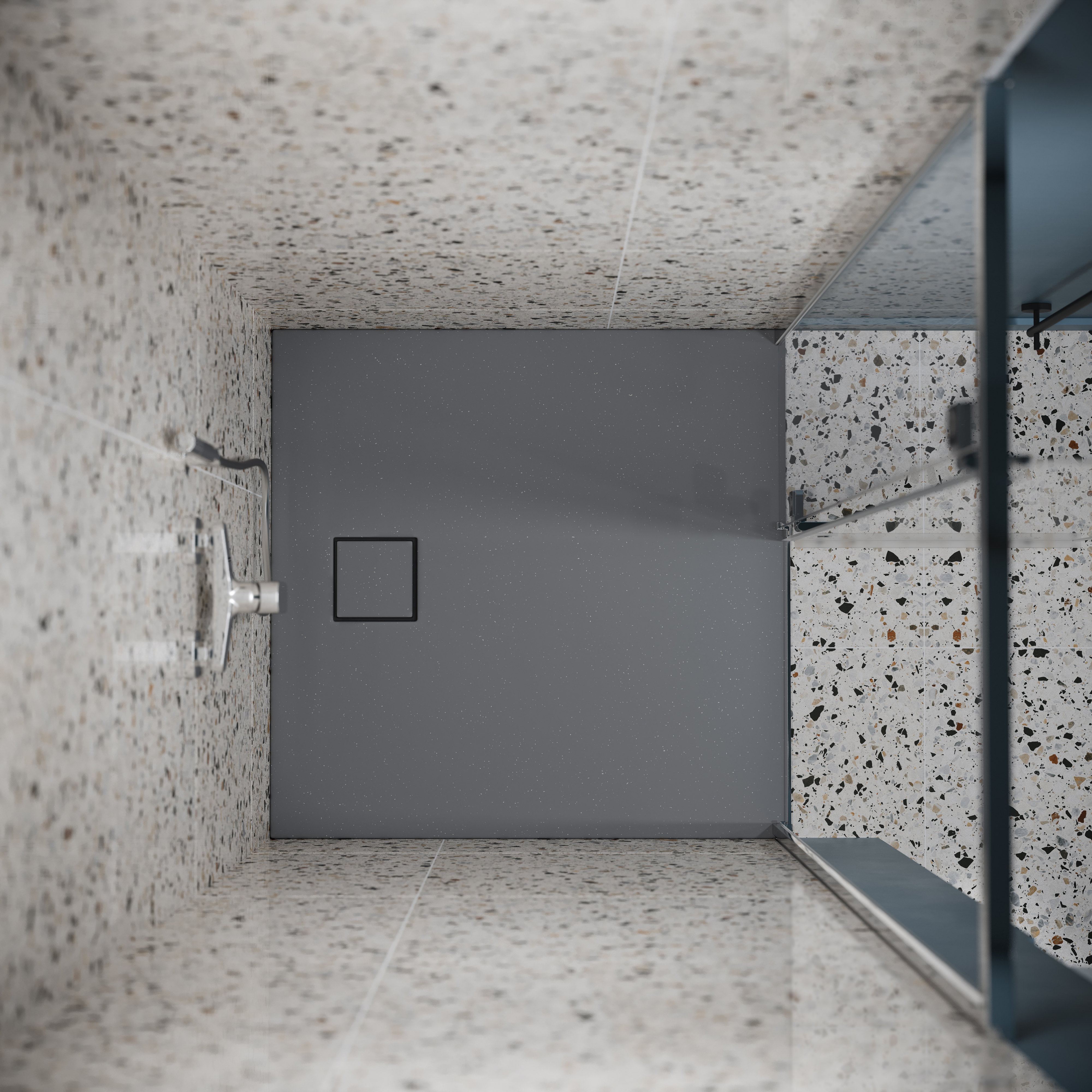 Cersanit Tako Slim brodzik 80x80 cm kwadratowy szary mat S932-161