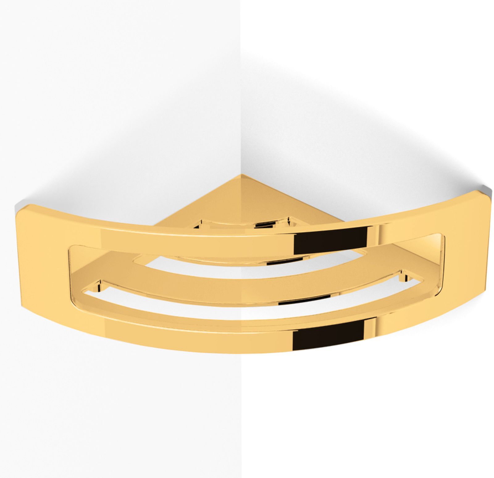 Stella koszyk łazienkowy ścienny narożny złoty połysk 16.032-G