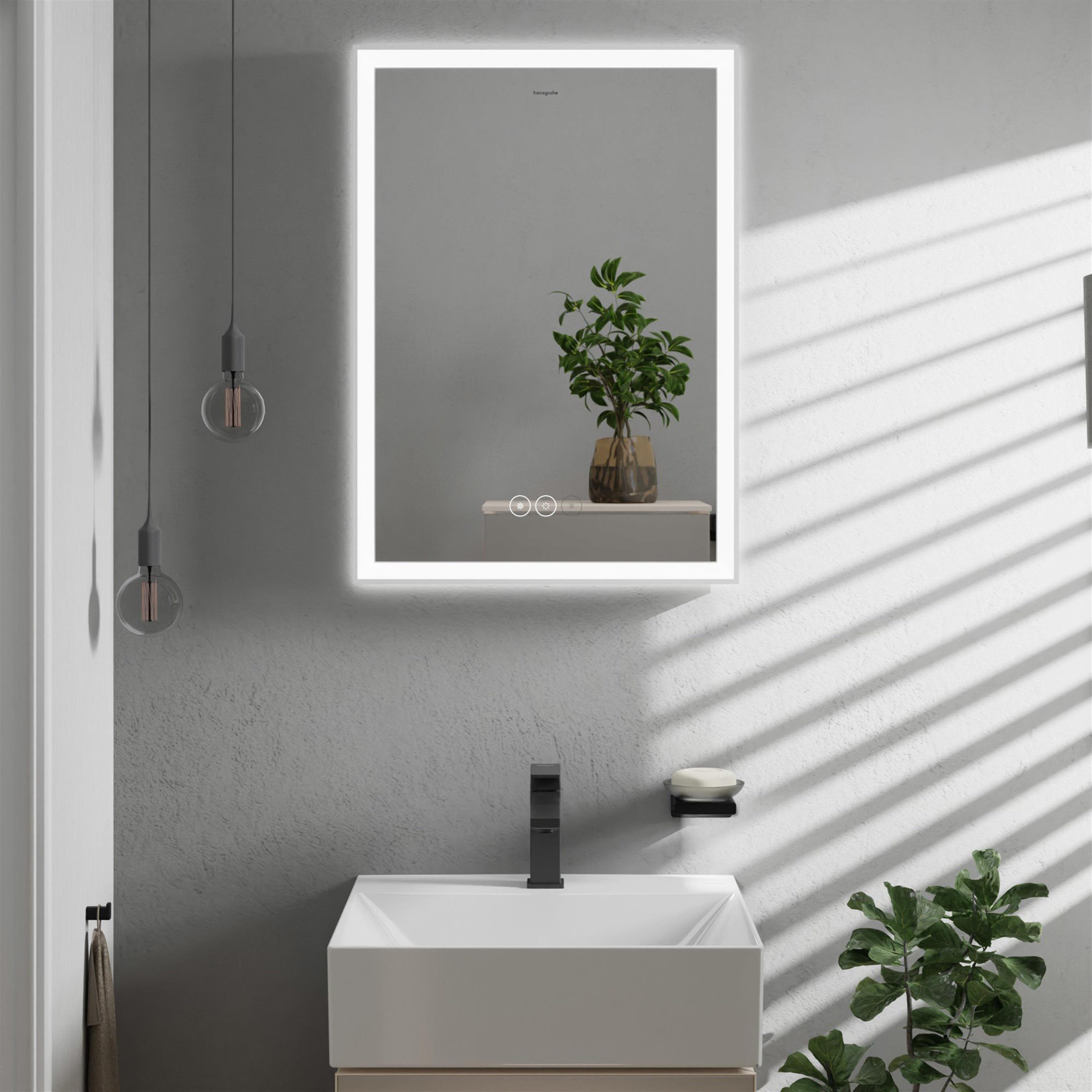 Hansgrohe Xarita E lustro 70x50 cm z oświetleniem LED biały mat 54989700
