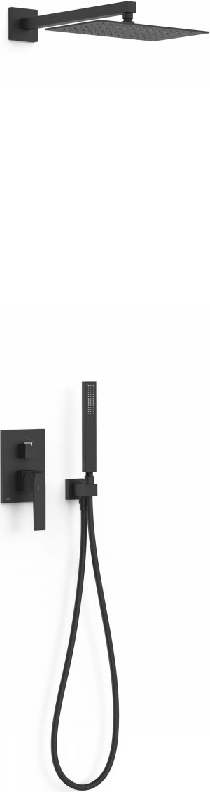 Tres Slim Exclusive zestaw prysznicowy podtynkowy z deszczownicą czarny mat 20228004NM