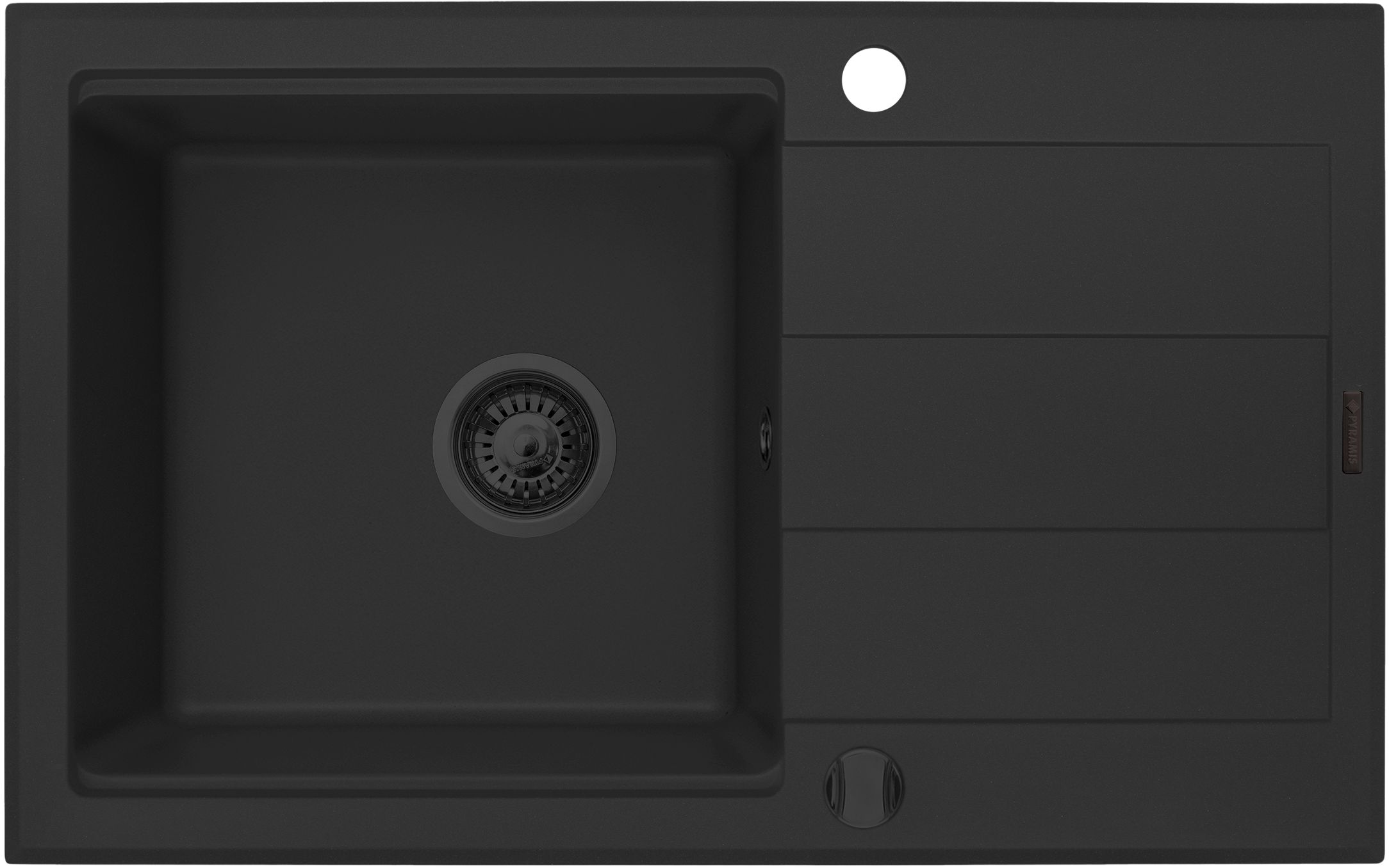 Pyramis Sparta Plus zlewozmywak granitowy 78x48 cm czarny 070175802