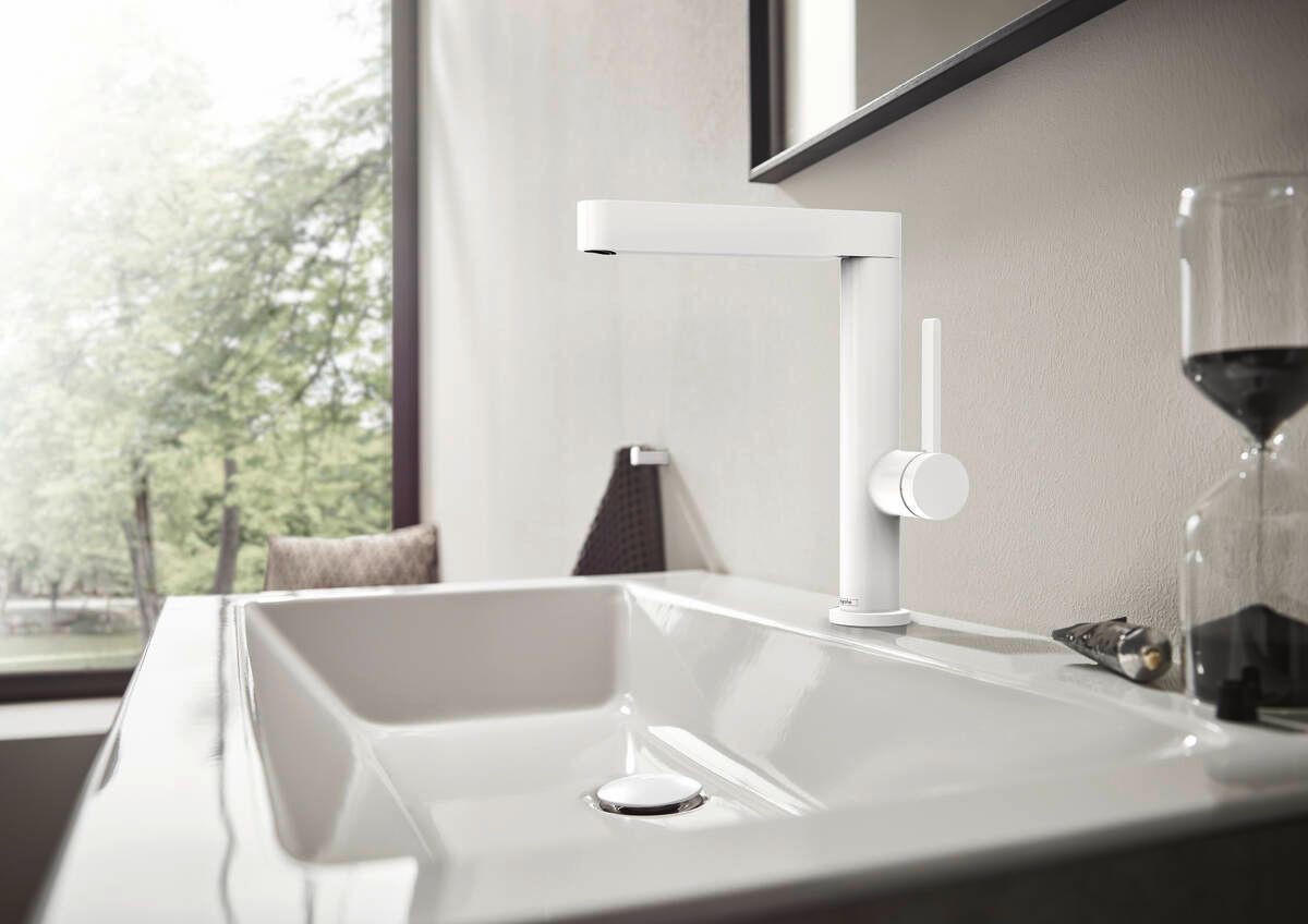 Hansgrohe Finoris bateria umywalkowa stojąca wysoka EcoSmart biały mat 76060700