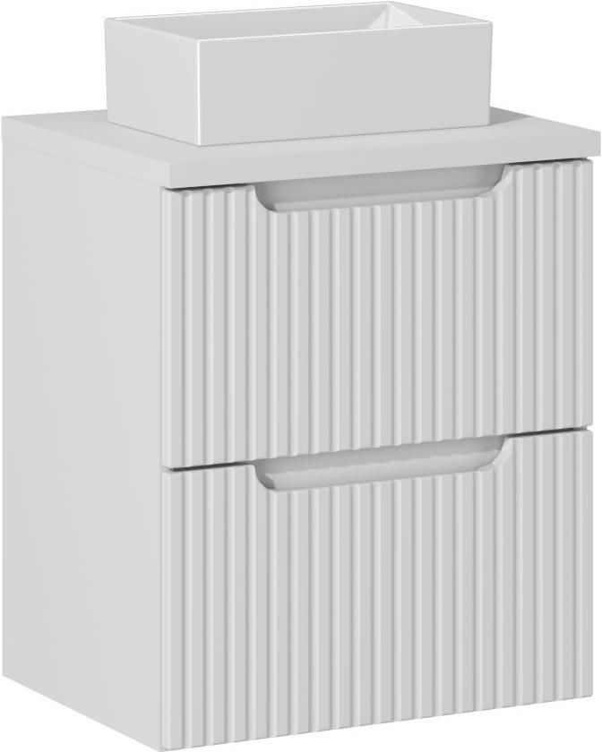 Zestaw Comad Nova White szafka z blatem 50 cm wisząca biała i umywalka Gaja 35x22 cm SET-NOW B WHITE 50CM UN GAJA 35