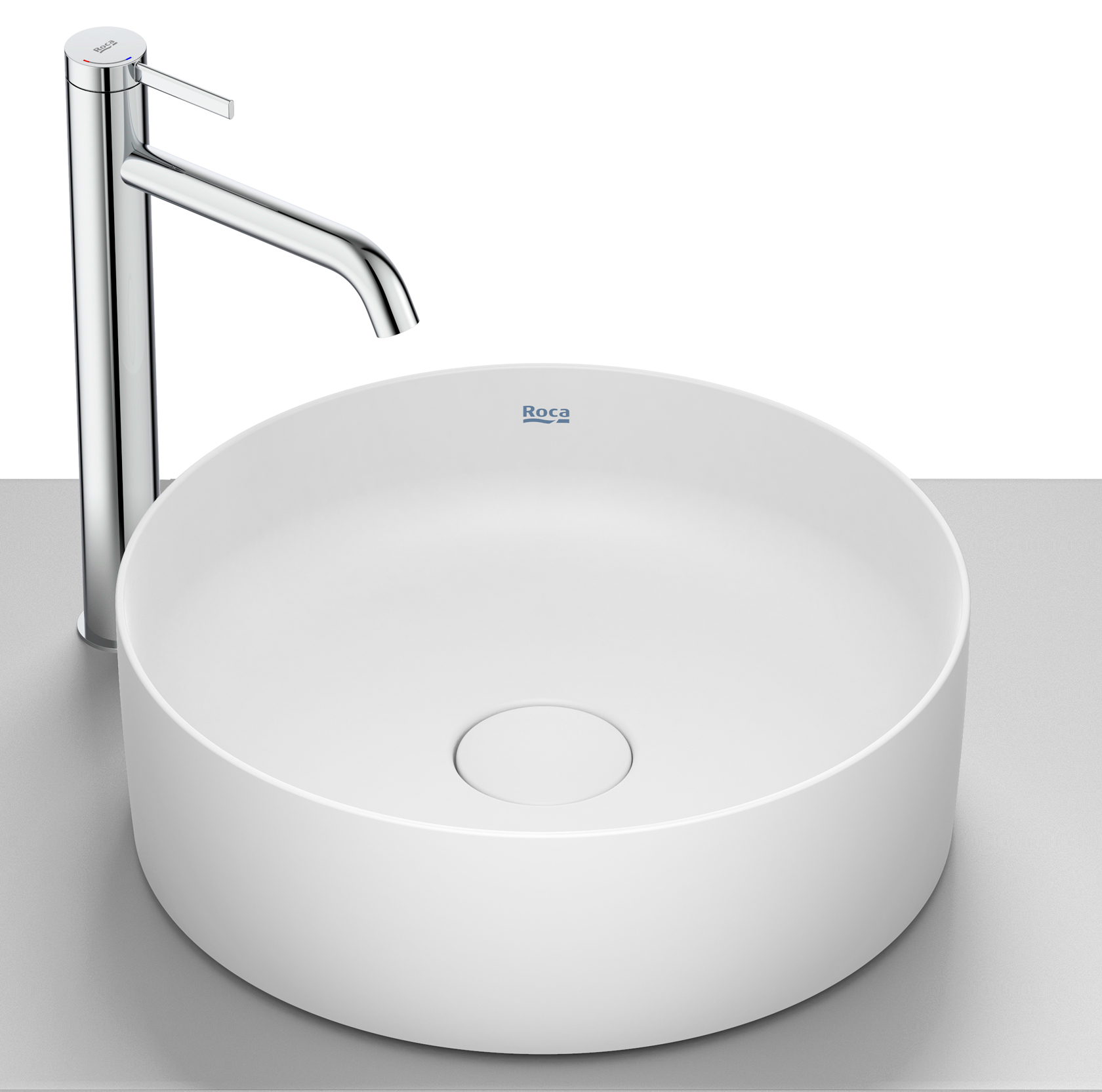 Roca Terra umywalka 39x39 cm okrągła nablatowa biała A32787N620 - Wysyłka w 24h
