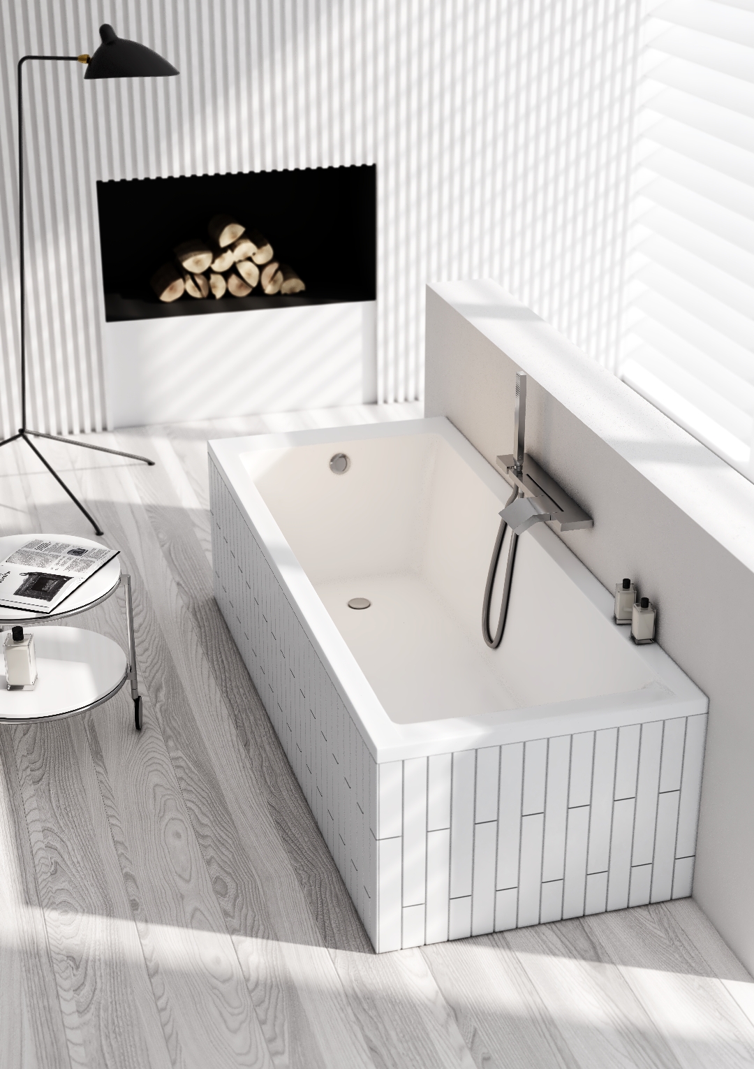 Schedline Milos Set wanna prostokątna 140x70 cm biały 3WSP.MS1P-14070