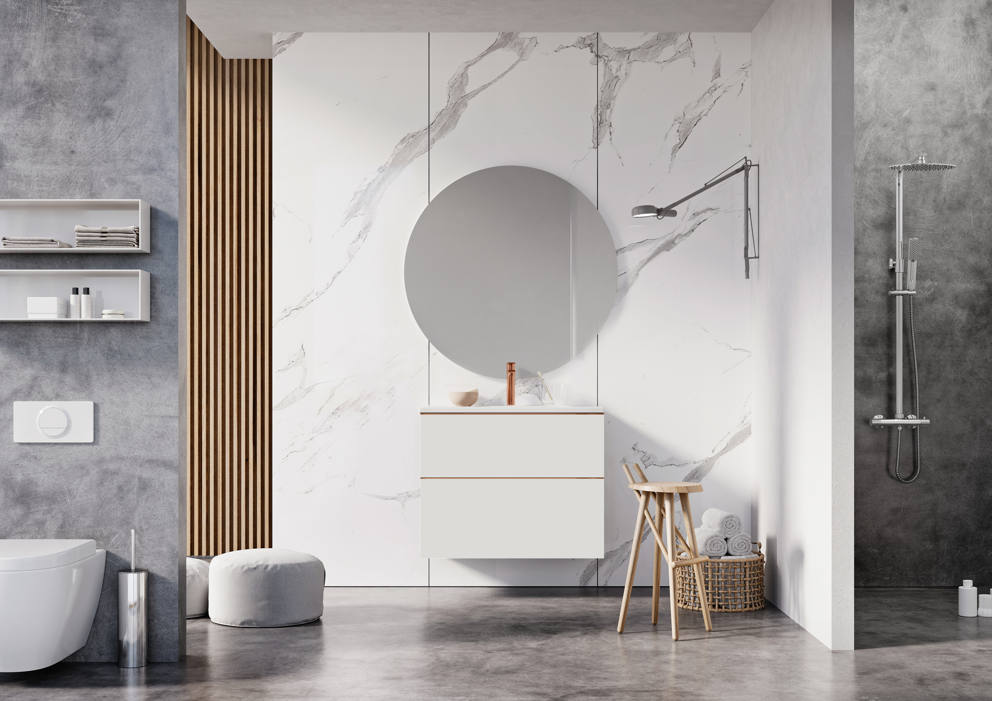 Elita Look szafka 80x44,9x63,5 cm podumywalkowa wisząca white matt RE010801025290