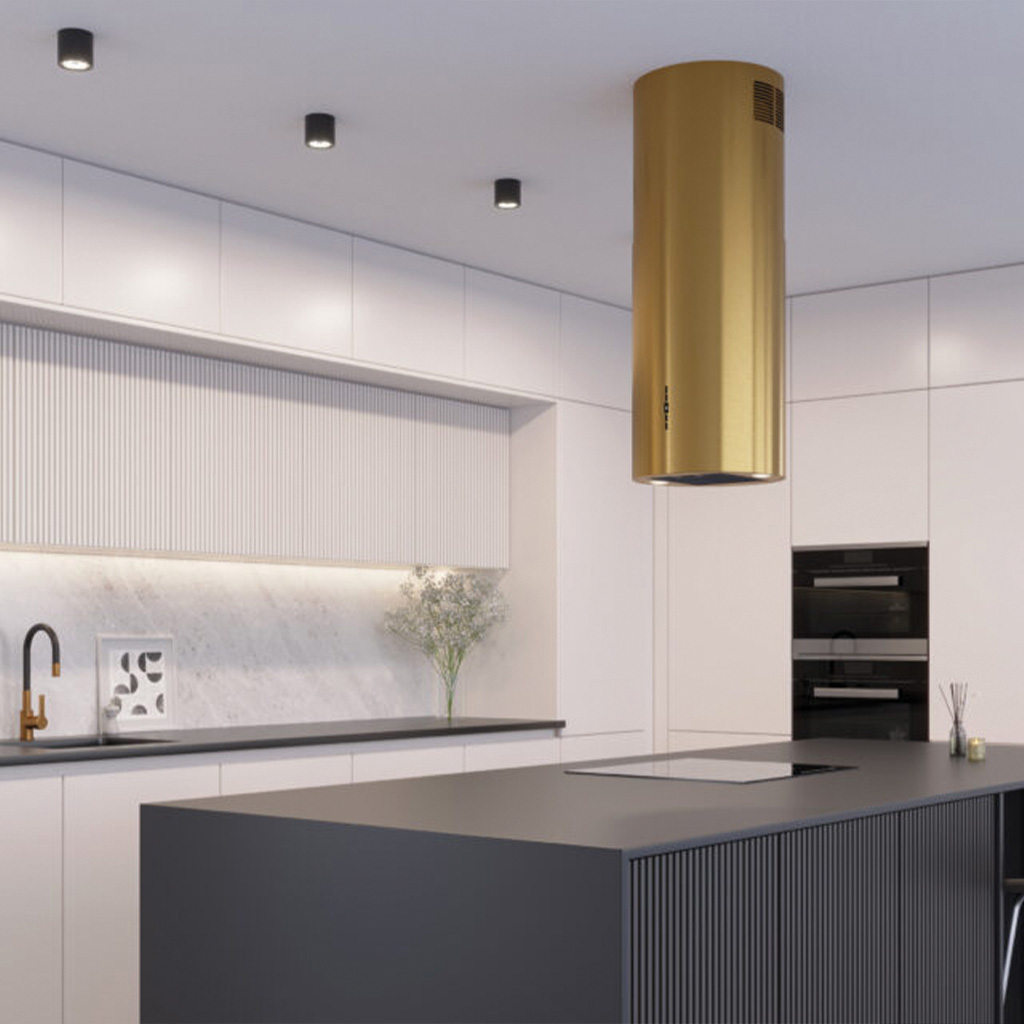 Maan Elba okap kuchenny 39 cm wyspowy złoty OELB39J4KS.S3CZ.IN.SA2.ZL3_EO