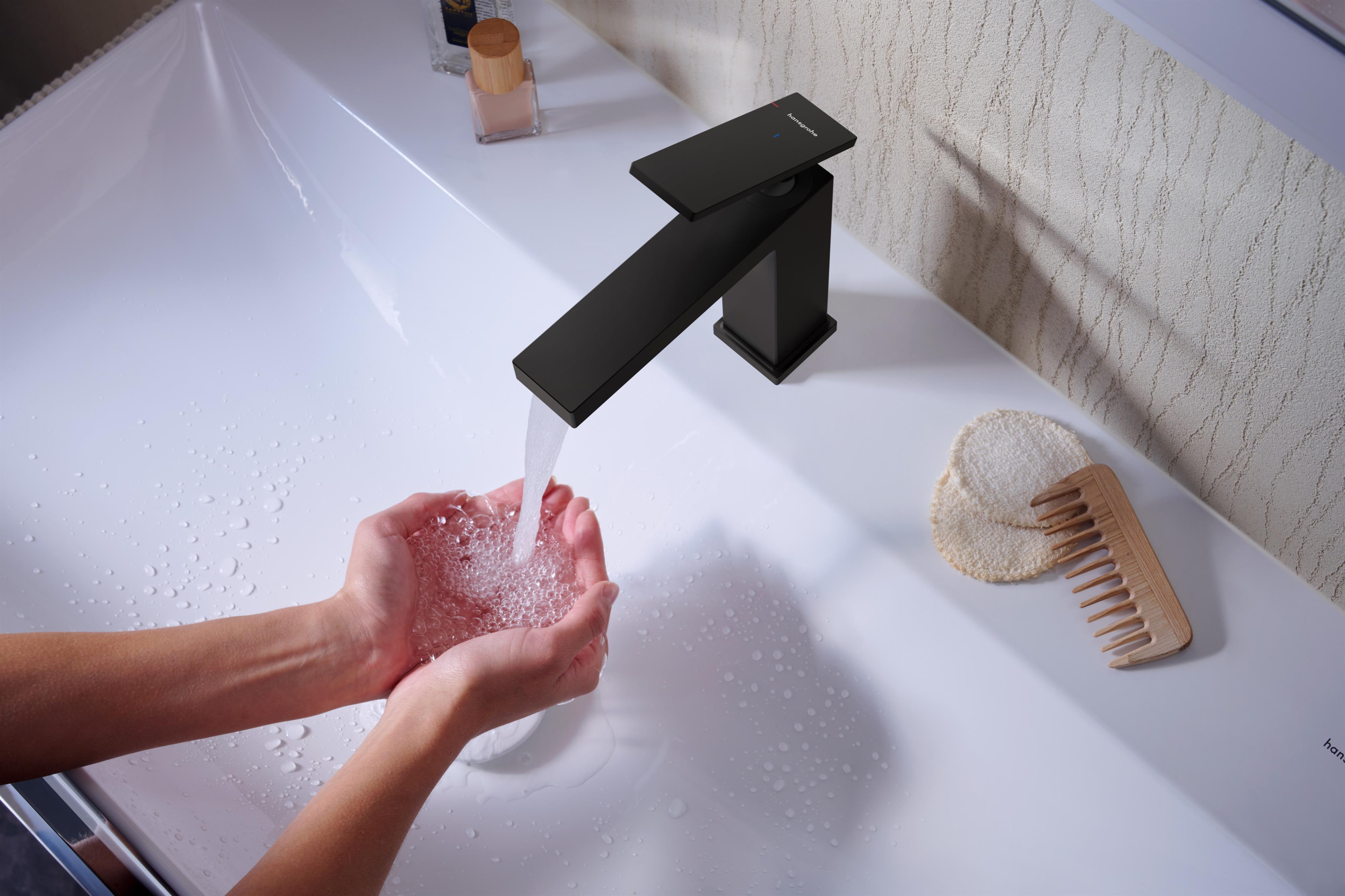 Hansgrohe Tecturis E bateria umywalkowa stojąca czarna 73012670