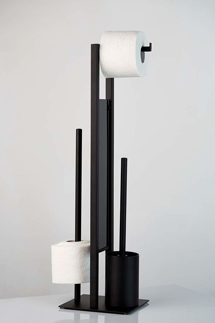 Wenko Rivalta stojak na papier toaletowy ze szczotką do WC czarny 23708100 - Wysyłka w 24h