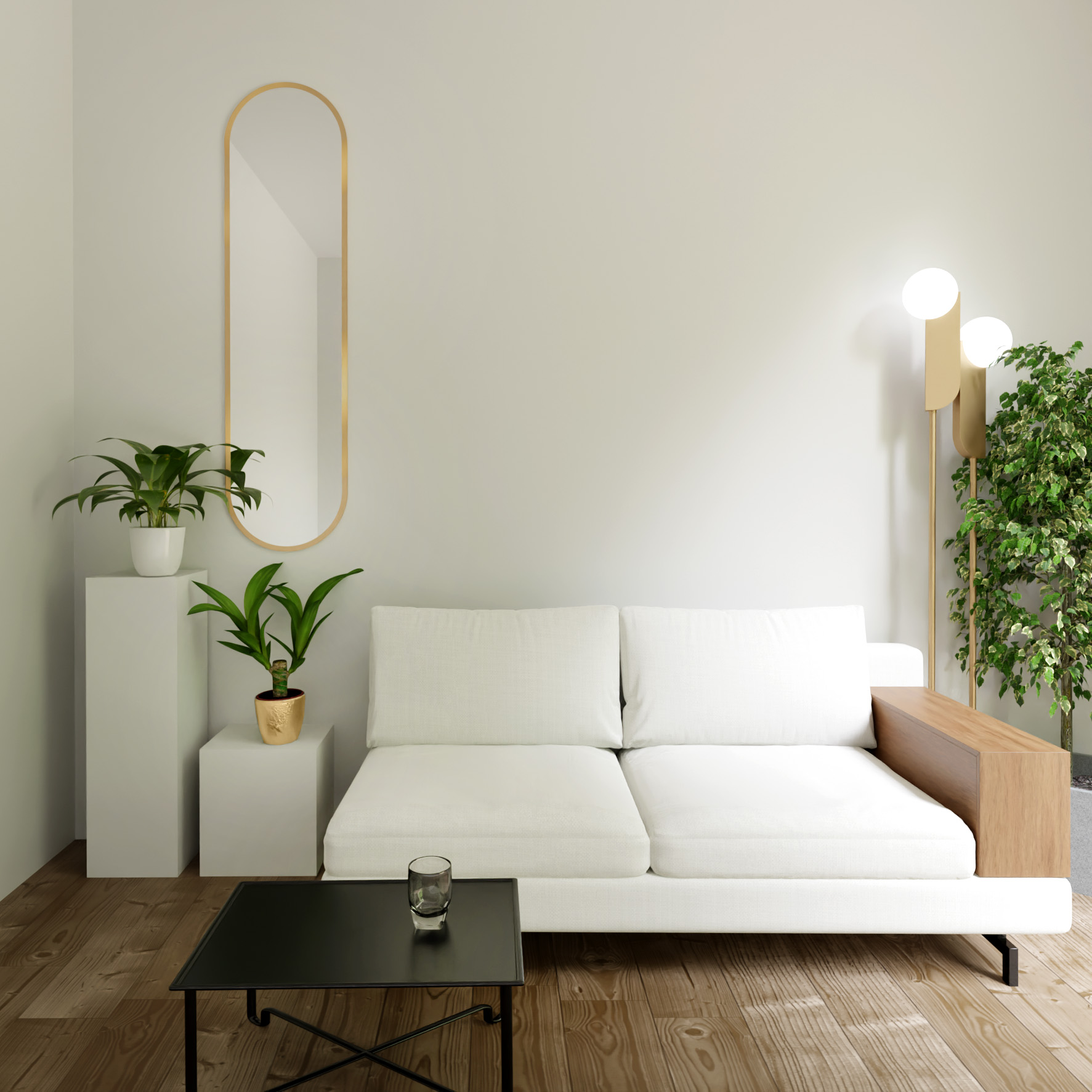 Baltica Design Tiny Border Pastille lustro 50x100 cm owalne złote