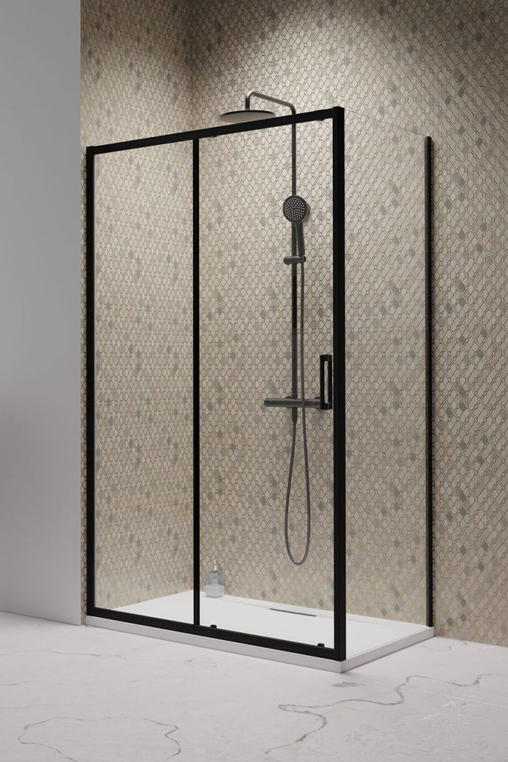 Radaway Premium Pro Black KDJ drzwi prysznicowe 120 cm rozsuwane czarny mat/szkło przezroczyste 1015120-54-01L