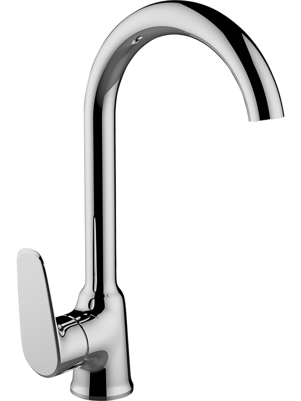 Laveo Rondo bateria kuchenna stojąca z wylewką U chrom BLX068D