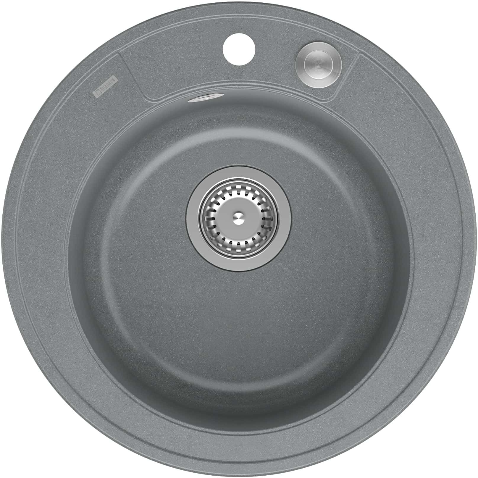 Quadron Morgan 210 zlewozmywak 51x51 cm wpuszczany GraniteQ silver stone/stal HB8301U5-BS_P2O