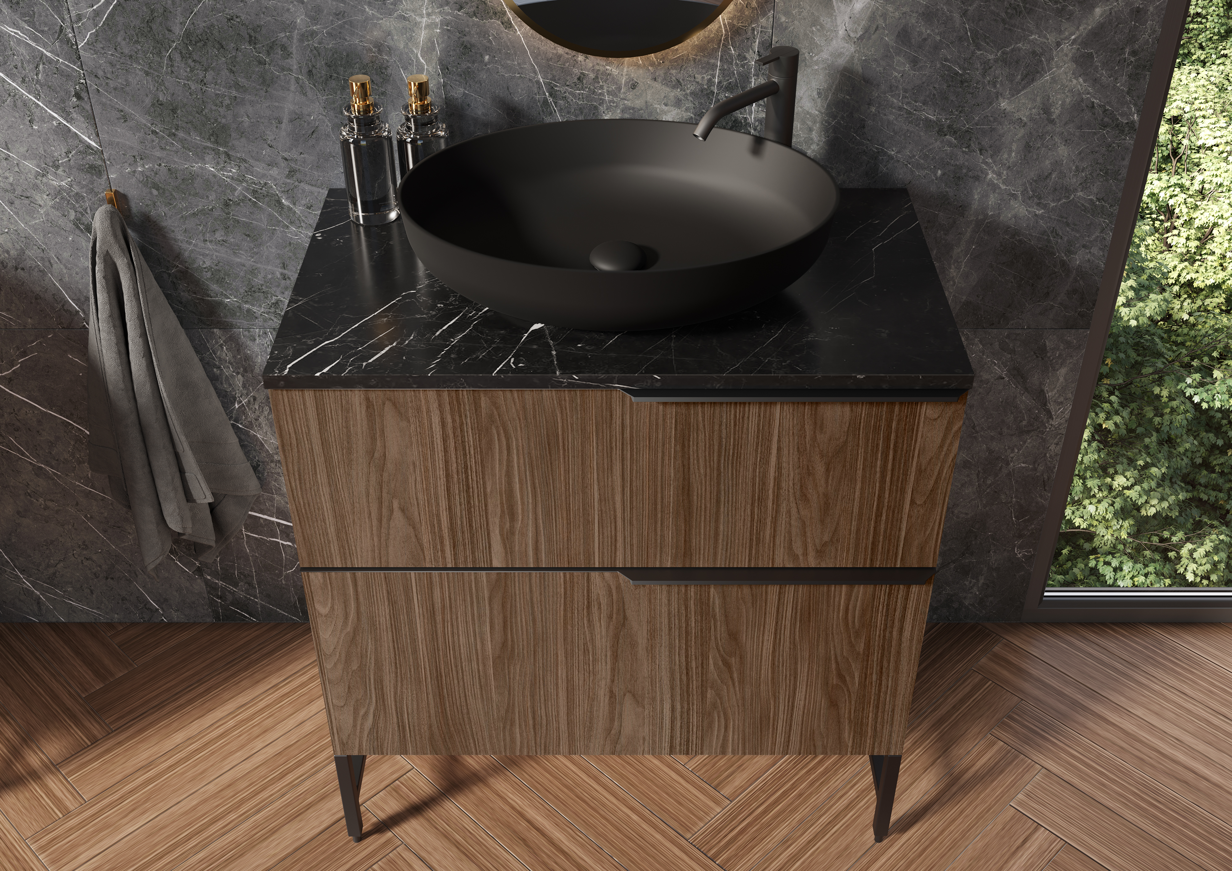 Elita Look szafka 80x44,9x63,5 cm podumywalkowa wisząca orzech lincoln RE010801027060