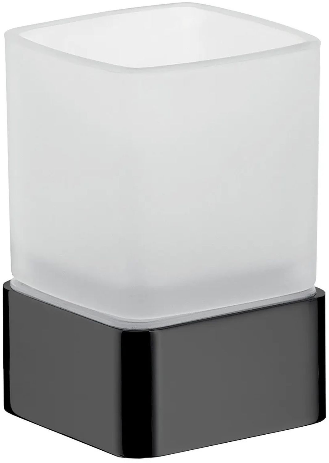 Emco Loft kubek do mycia zębów czarny/szkło satynowane 052013301