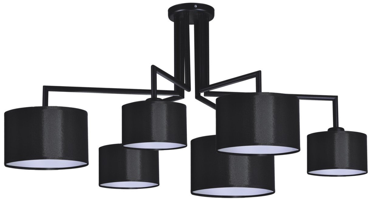 Kaja Simone Black lampa podsufitowa 6x60W czarna K-4321