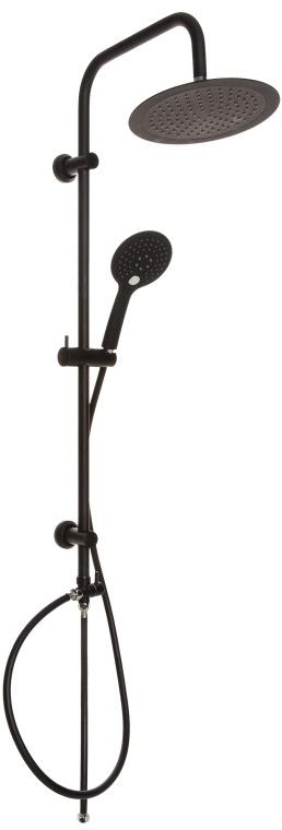 Invena Dark zestaw prysznicowy ścienny z deszczownicą czarny AU-02-D04 - Wysyłka w 24h
