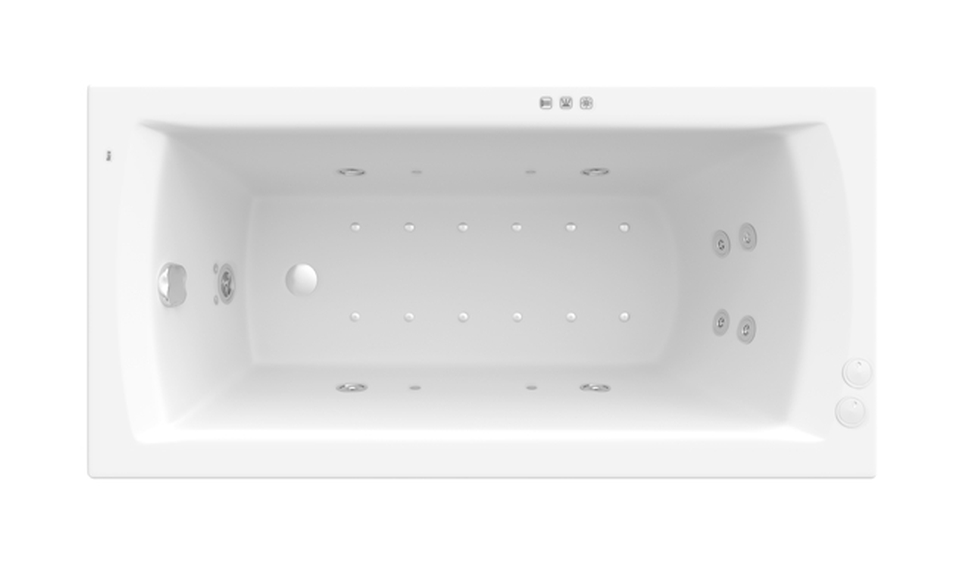 Roca Linea wanna prostokątna 140x70 cm z hydromasażem Smart WaterAir Plus biała A24T006000