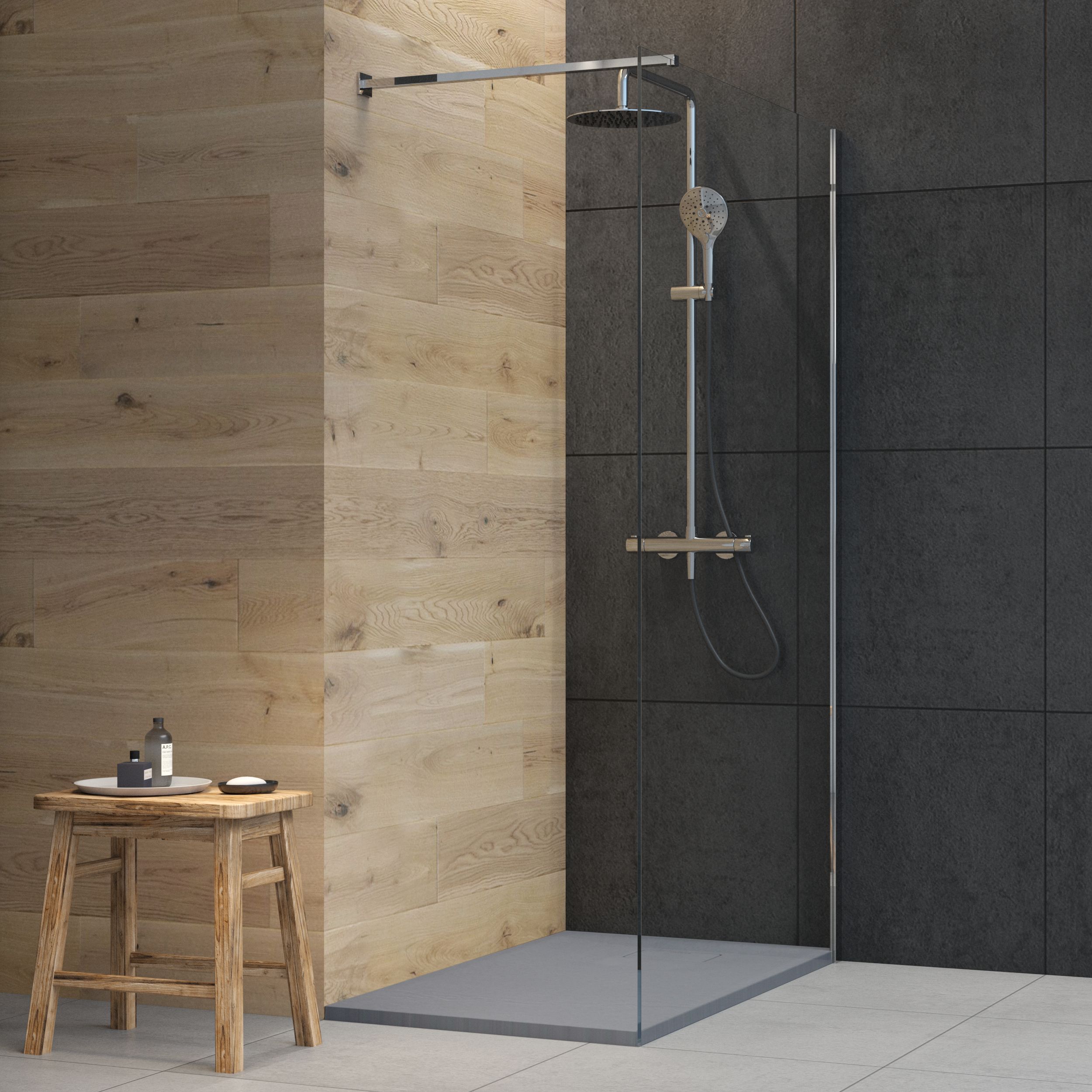 Oltens Bergytan brodzik 120x70 cm prostokątny RockSurface szary beton 15102700 - Wysyłka w 24h