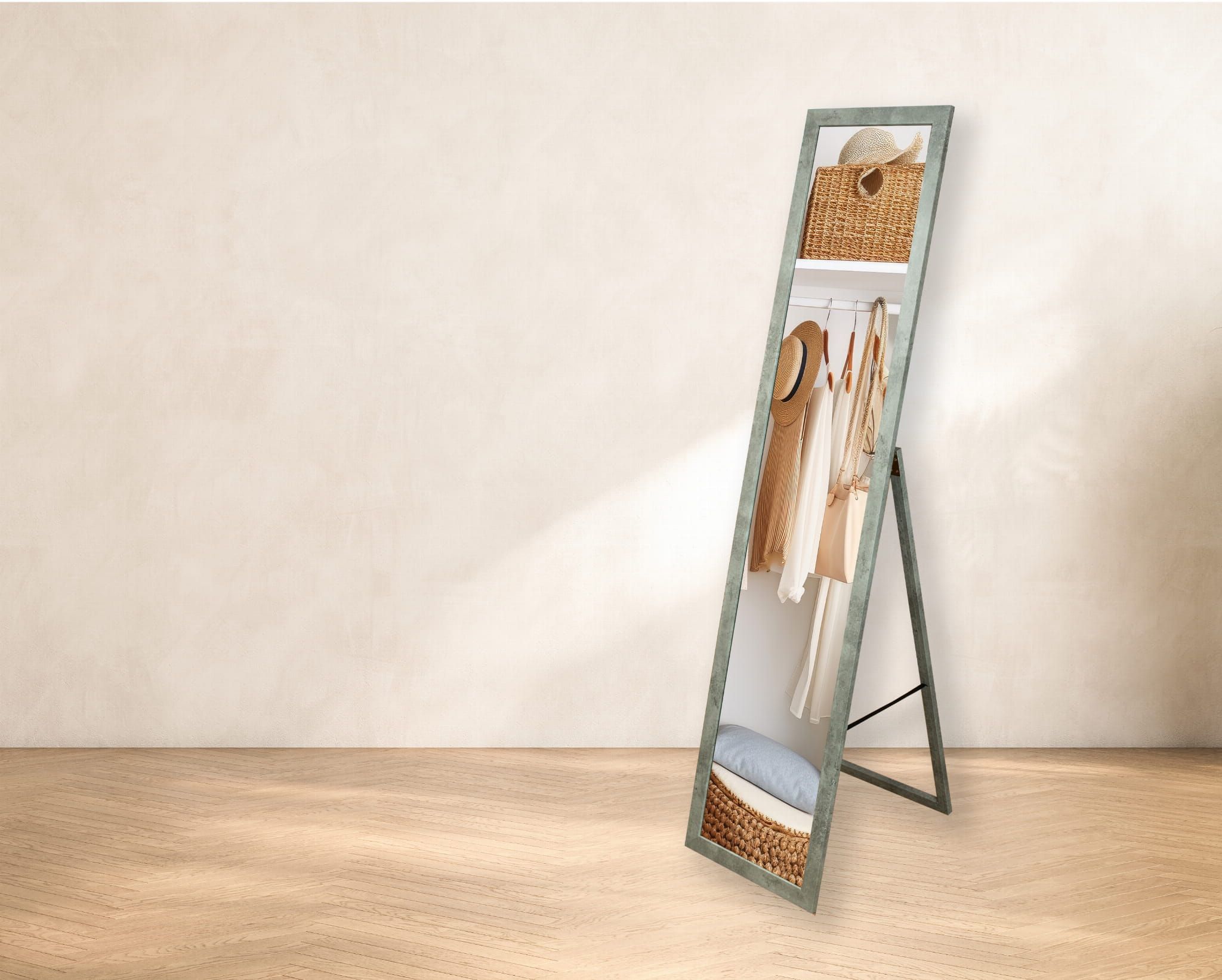 BD Art lustro stojące do garderoby 155x36 cm prostokątne beton 301120000049