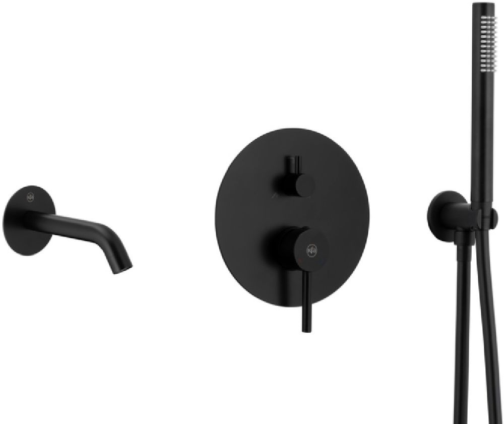 KFA Armatura Moza zestaw wannowo-prysznicowy podtynkowy czarny 5039-401-81