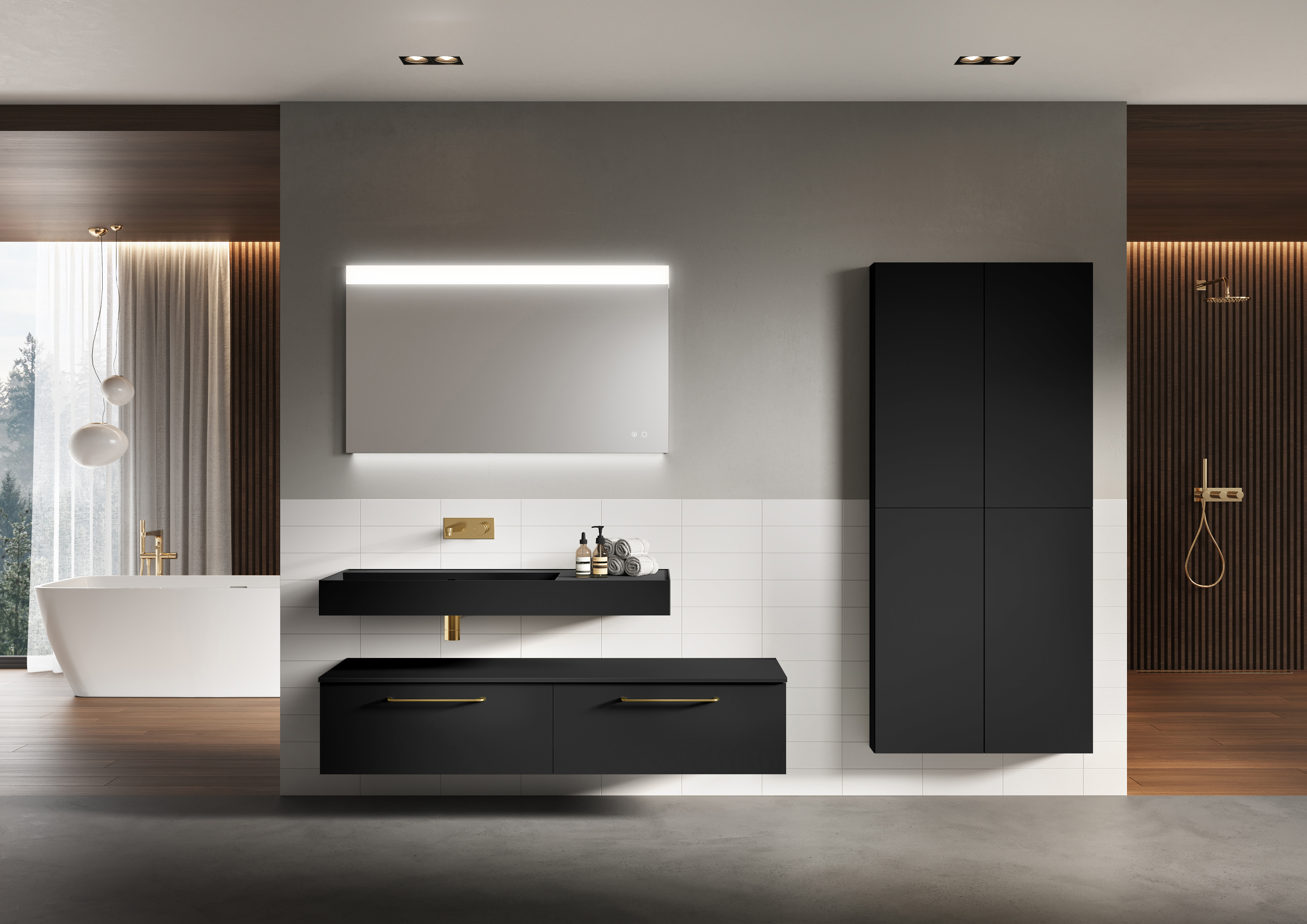 Elita For All szafka 40x12,6x180 cm boczna wisząca black matt RE030400067160