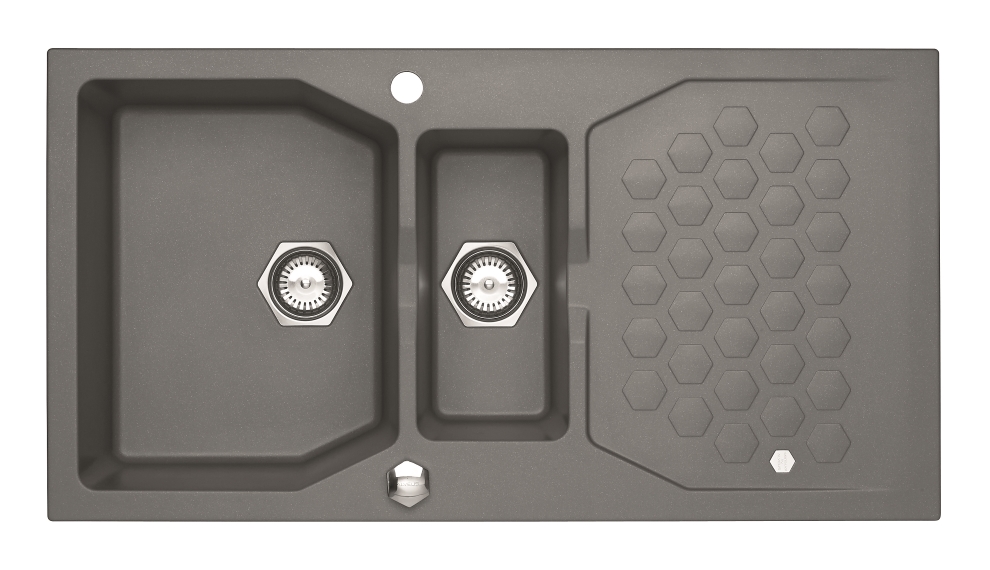 Alveus Sensual 70 zlewozmywak 1,5-komorowy 98x52 cm Granital Plus steel-G04M 4307004