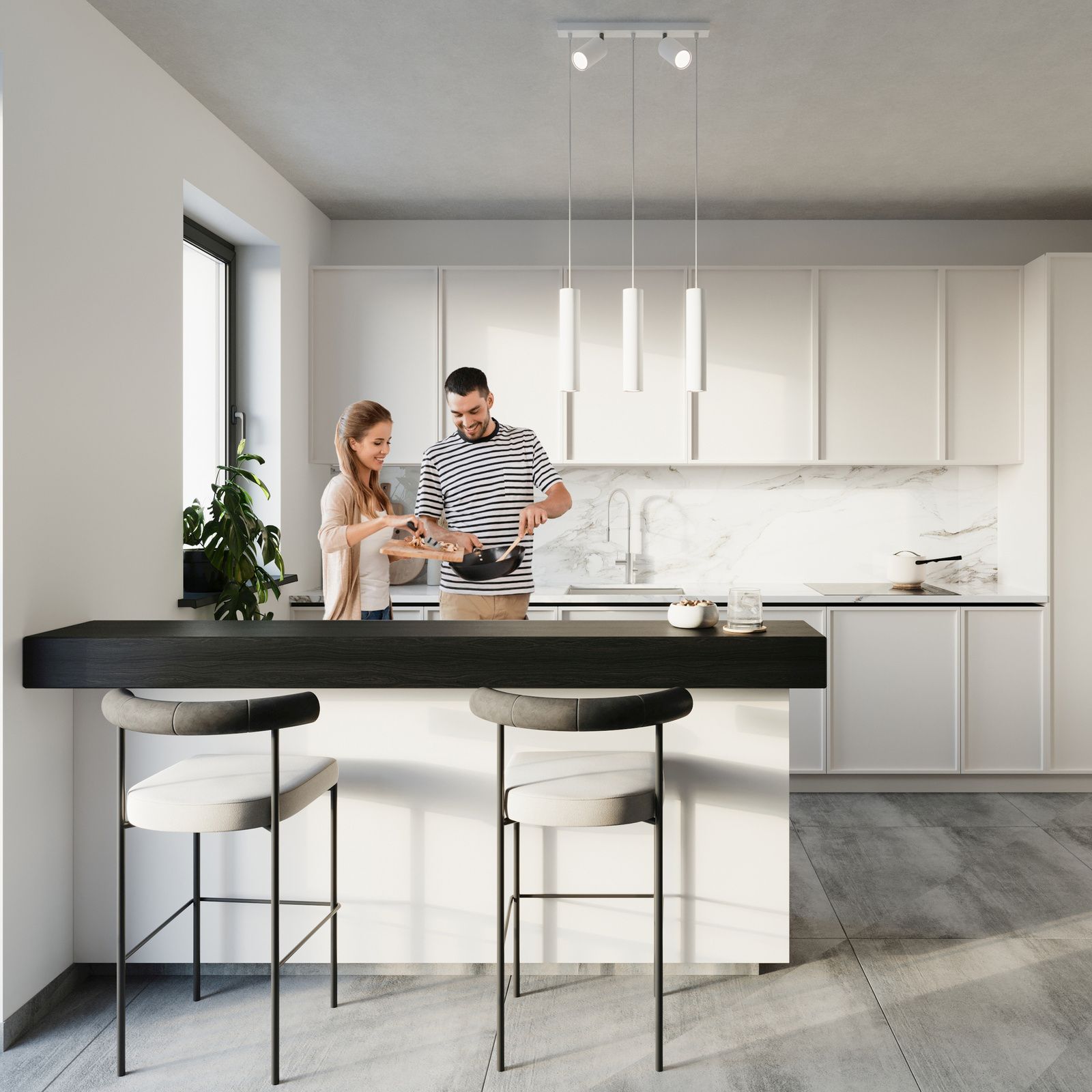 Sollux Lighting Ring lampa wisząca 5x40W biała SL.1098