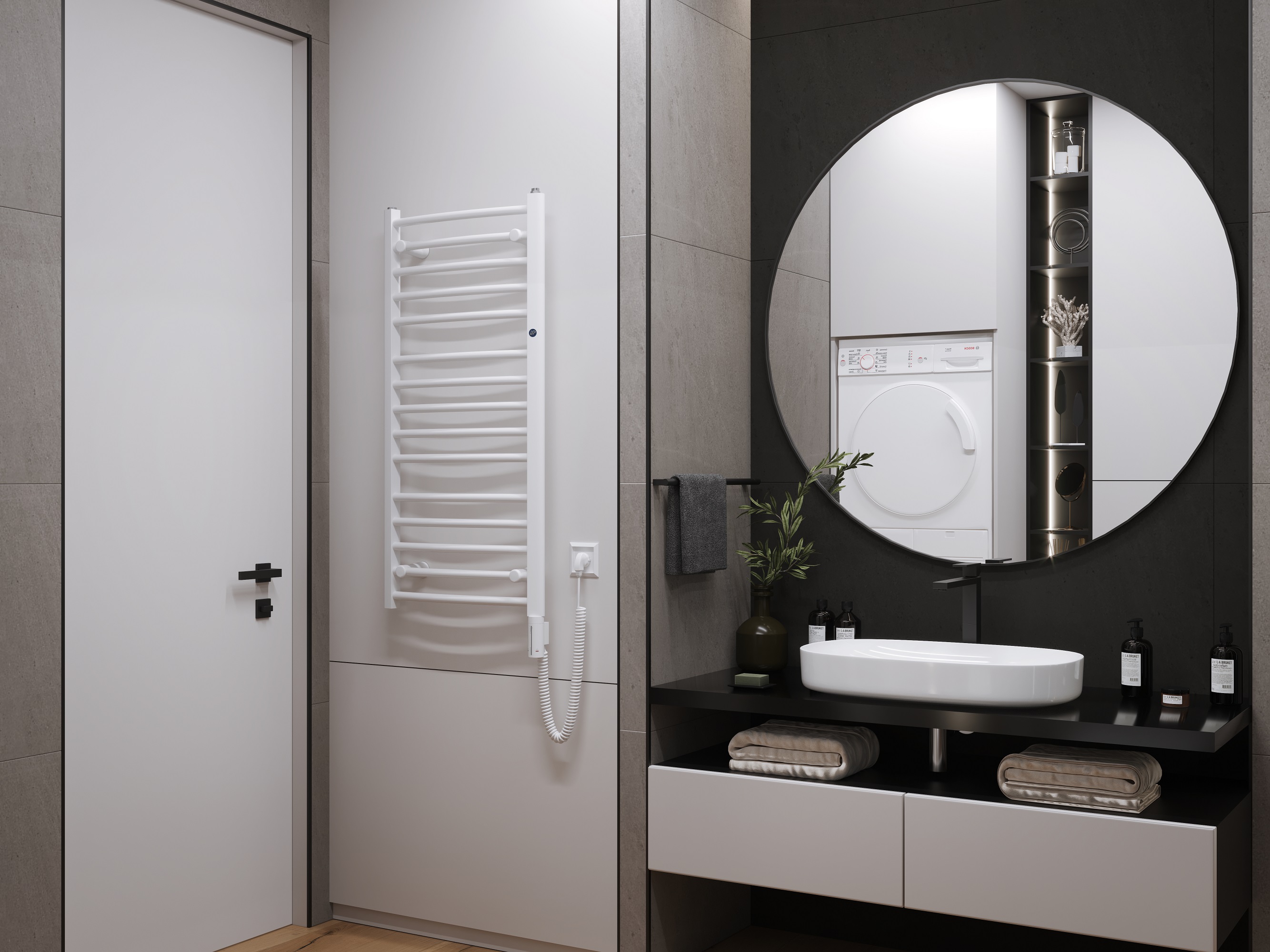 Instal Projekt Ambra Electro grzejnik elektryczny 165x50 cm biały połysk AMBRE-50/170+GH-06C1