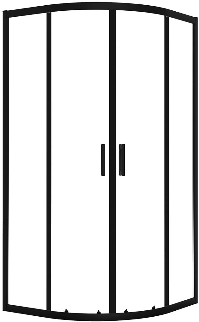 Laveo Bresso kabina prysznicowa 90x90 cm półokrągła czarny mat/szkło przezroczyste JKD_796Z