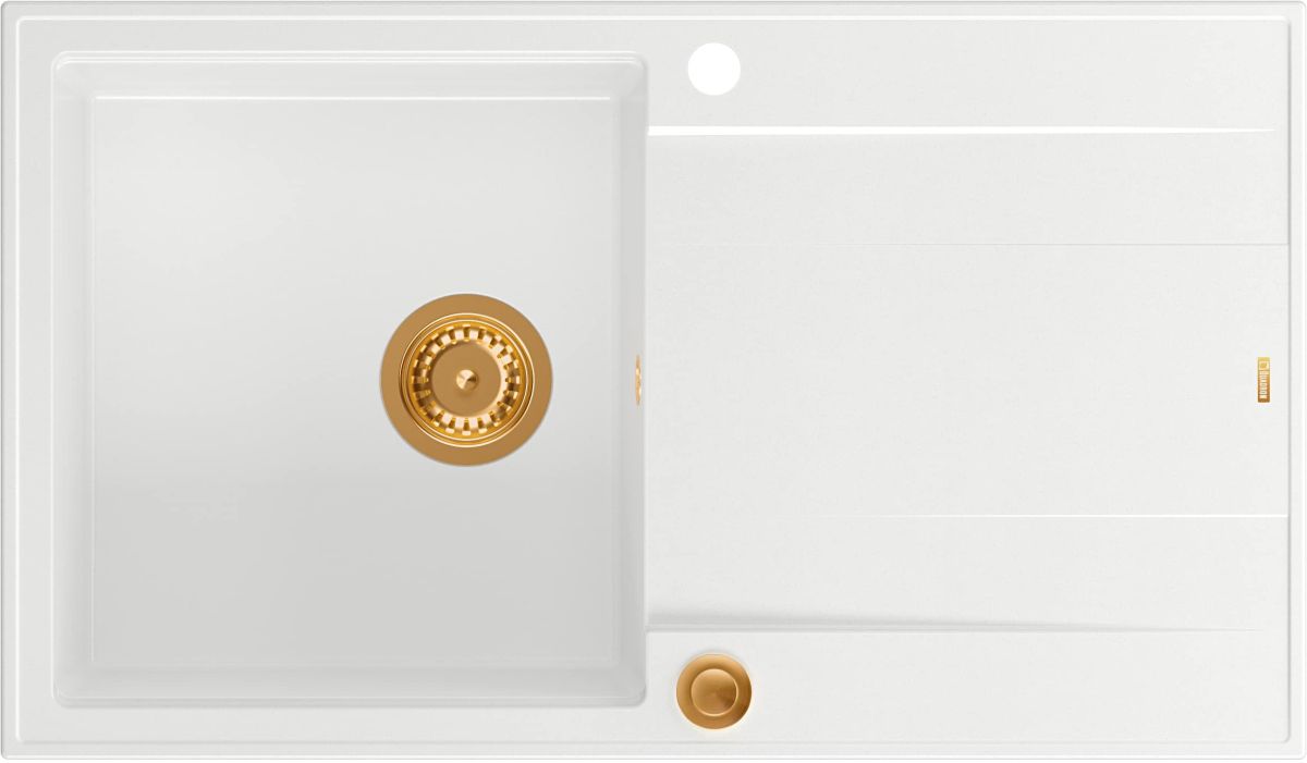 Quadron Evan 111 zlewozmywak 86x50 cm GraniteQ snow white/miedź HCQE8650U1_PVDC1_P2O