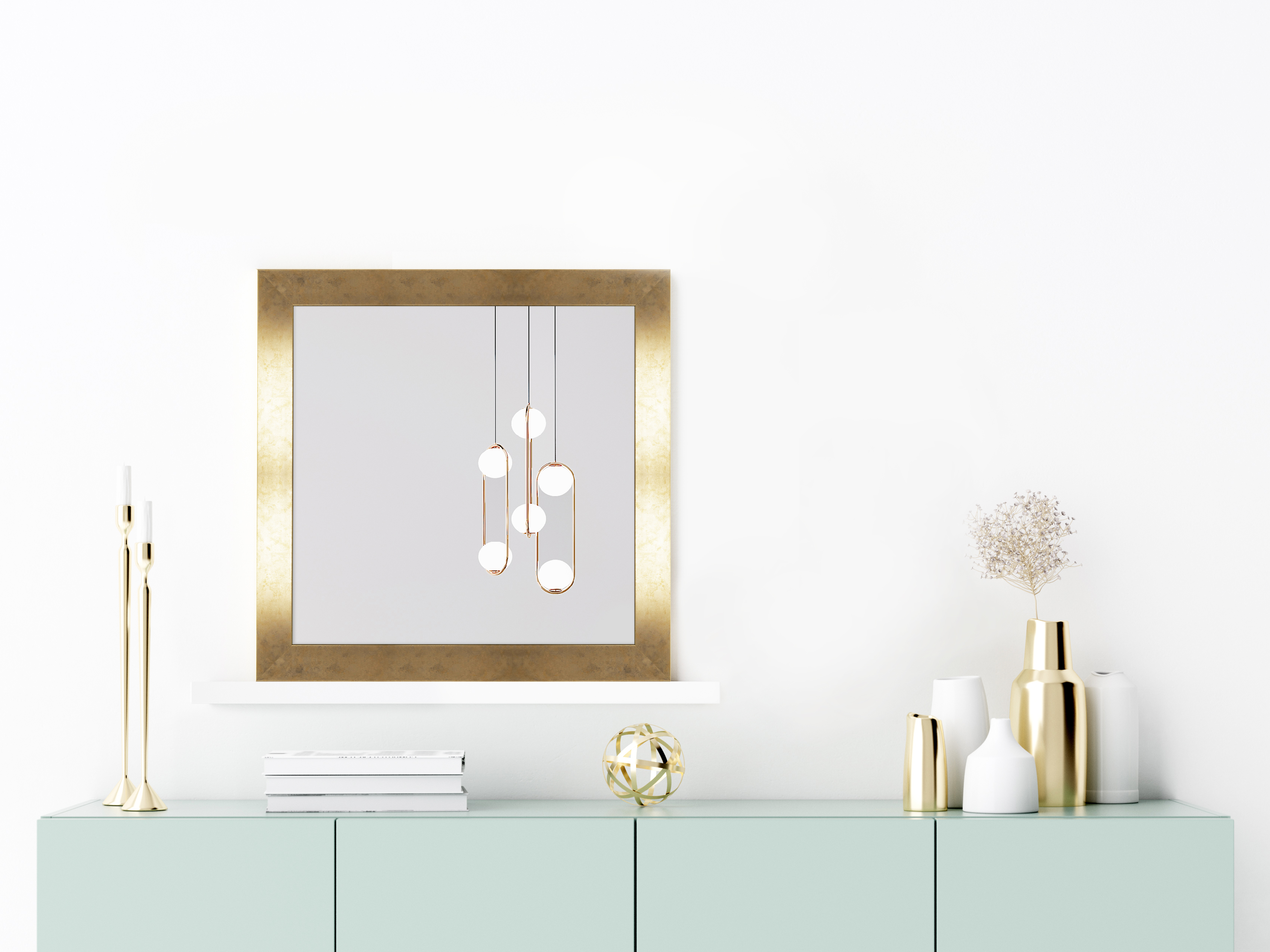 Ars Longa Simple lustro 83 cm kwadratowe złote SIMPLE7070-Z