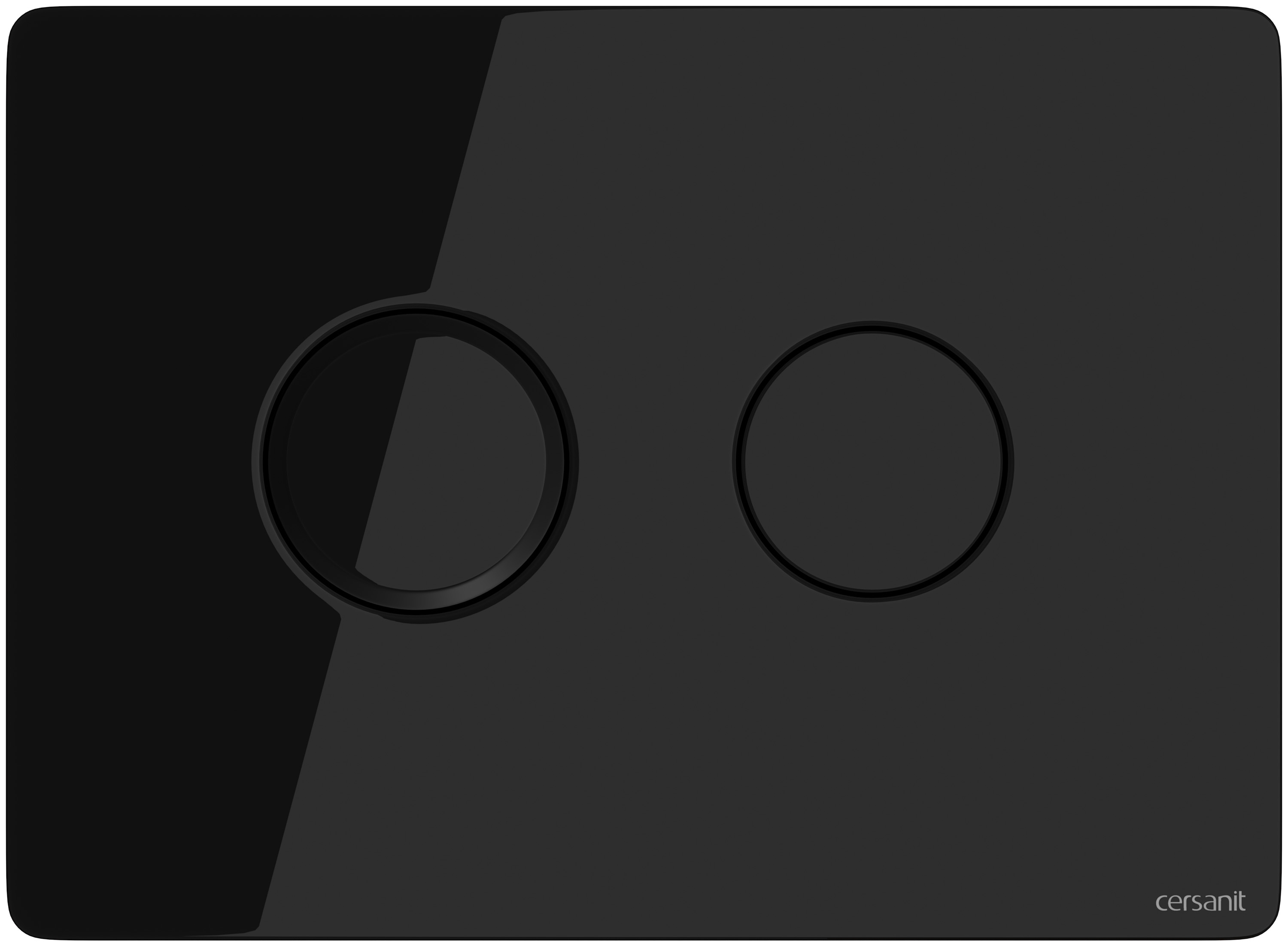 Cersanit Accento Circle przycisk spłukujący do WC pneumatyczny szkło czarne S97-053