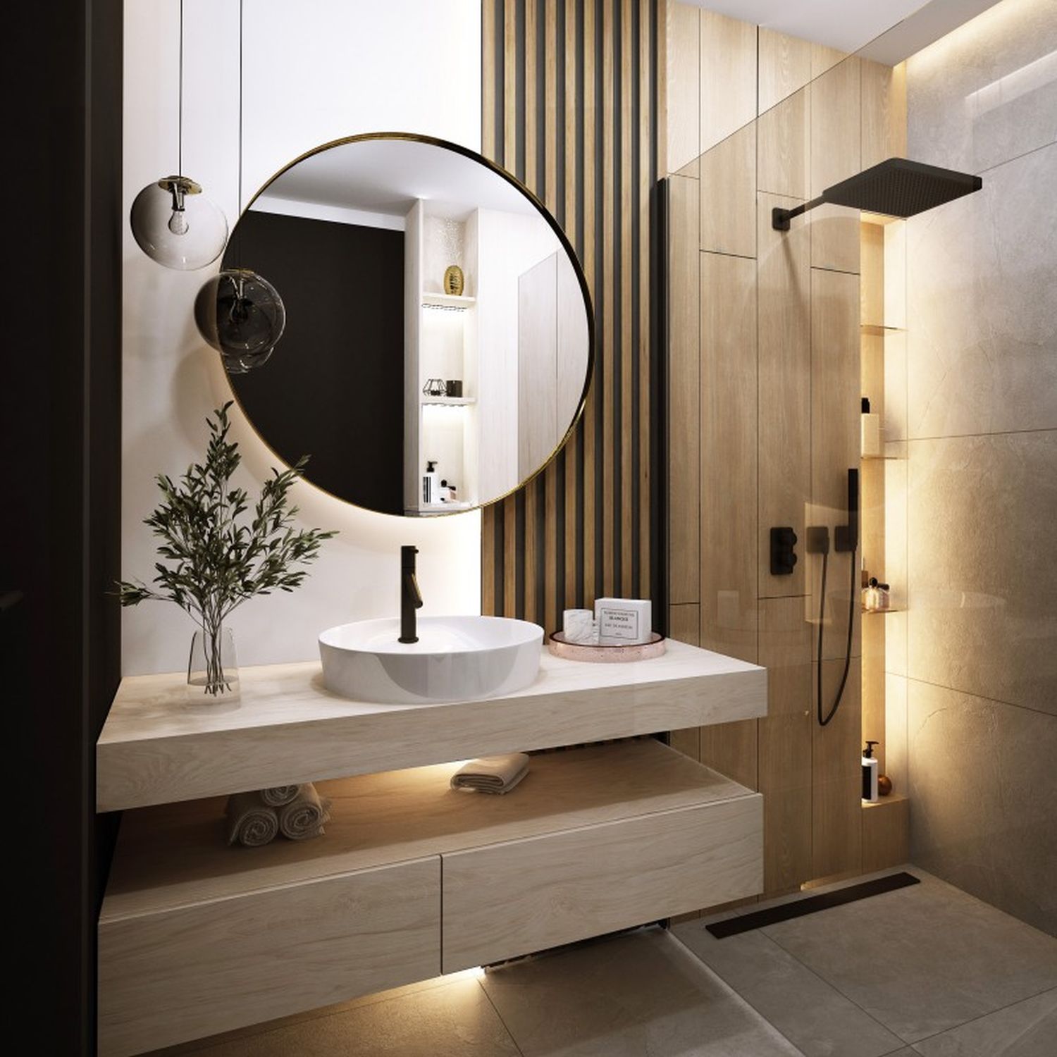 Ars Longa Axel lustro 90x90 cm złoty szczotkowany AXELLUSTRO - Wysyłka w 24h