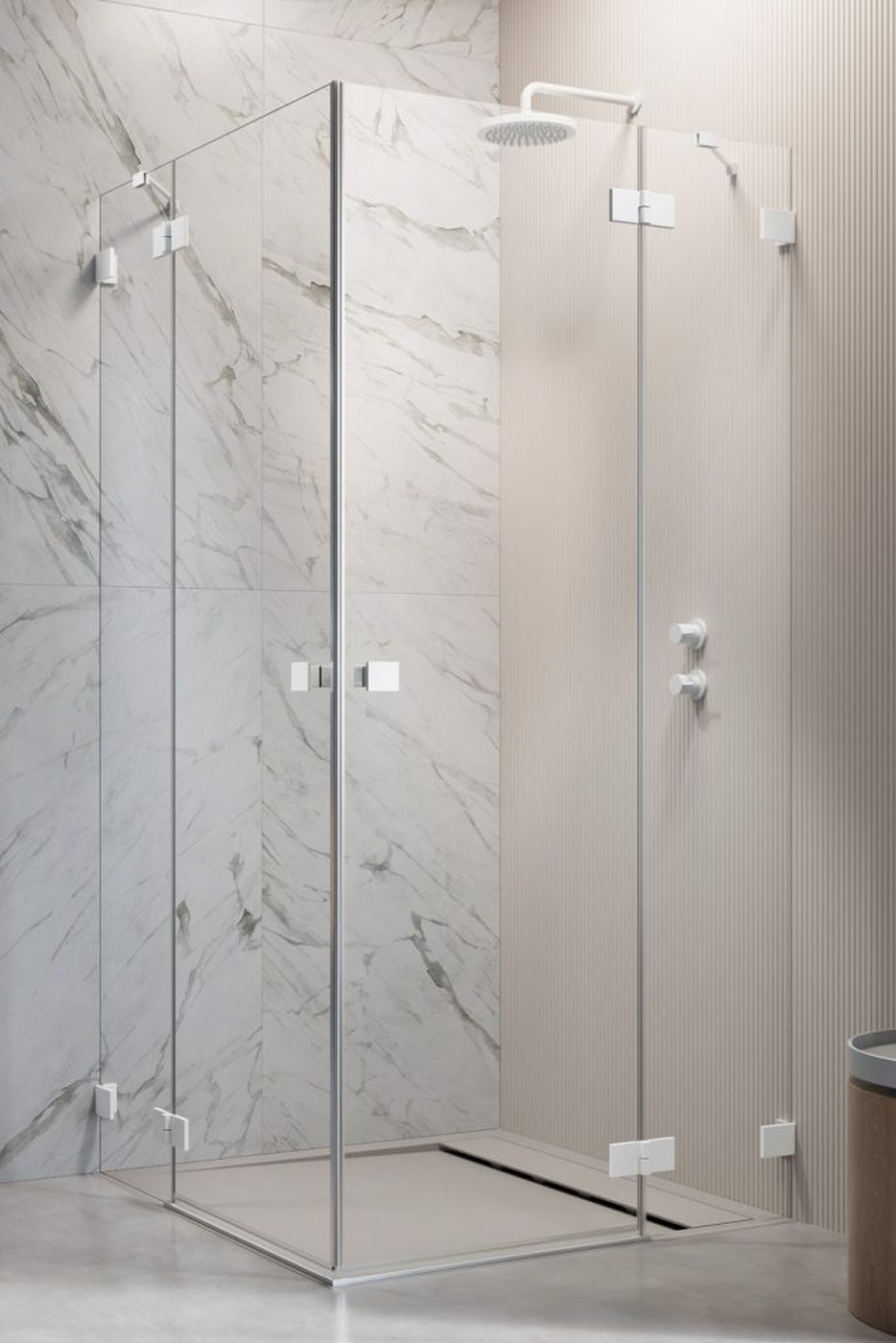 Radaway Essenza Pro White KDD kabina prysznicowa część lewa 90x90 cm kwadratowa 10096090-04-01L