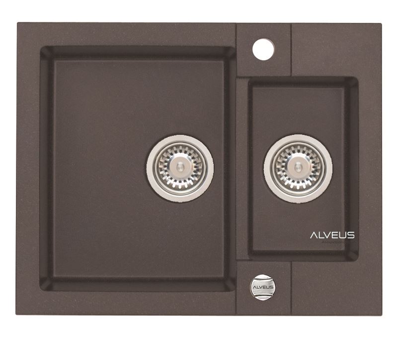 Alveus Rock 80 zlewozmywak 1,5-komorowy 59,5x47,5 cm Granital Plus chocolate-G03M 4218003