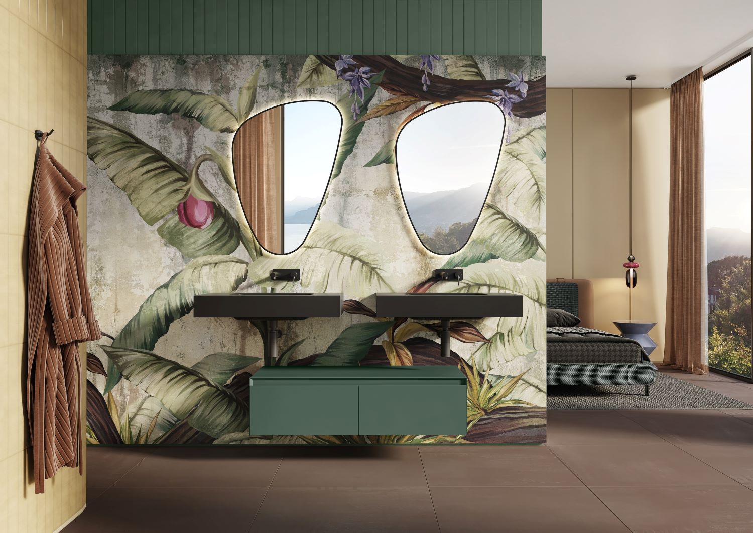 Elita Sharon lustro 65x100 cm z oświetleniem czarny RE060654010560