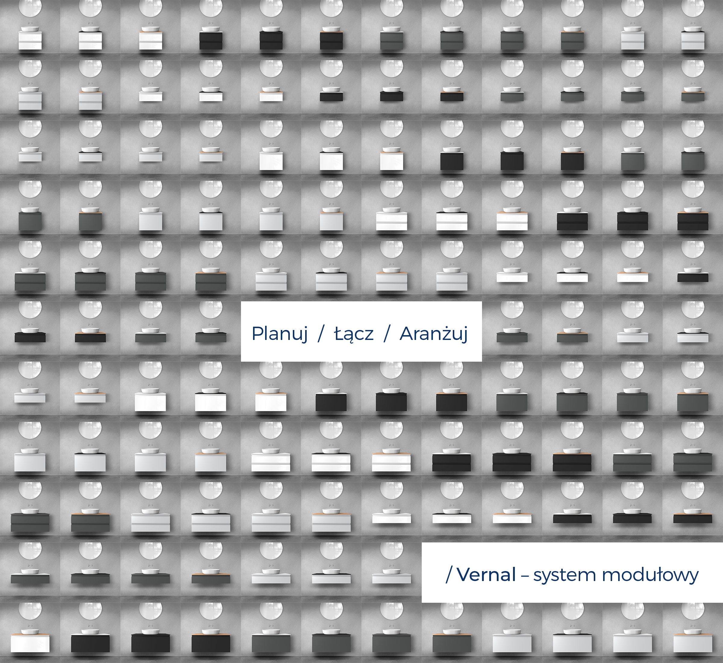 Oltens Vernal szafka 120 cm podumywalkowa wisząca z blatem szary mat 68129700 - Wysyłka w 24h