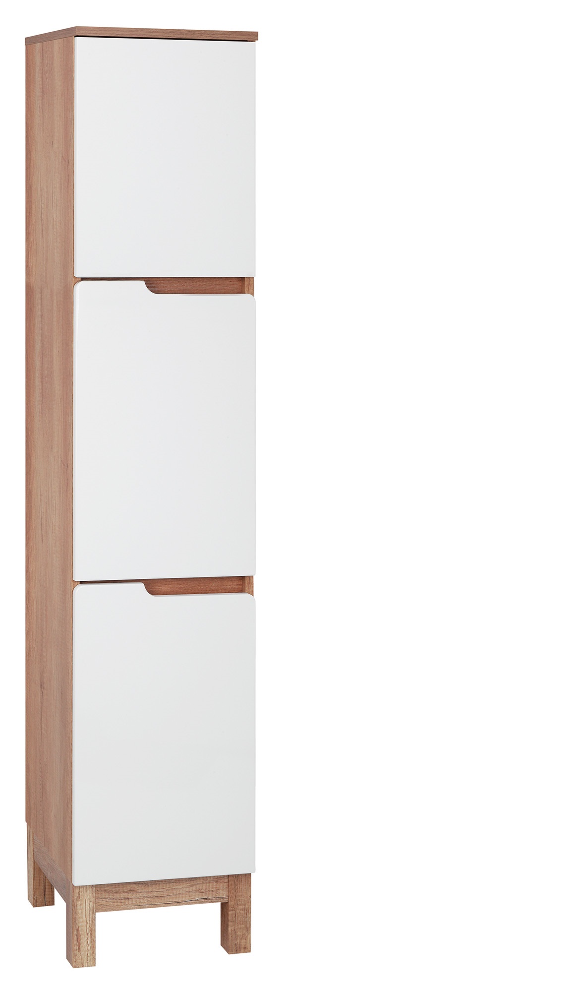 Astor Diana szafka boczna 171 cm wysoka stojąca biały połysk/dekor country AM-SKS-120-7C