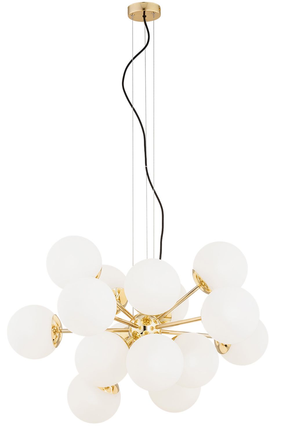 Argon Satelite Plus lampa wisząca 15x15W opal mat/mosiądz 5048