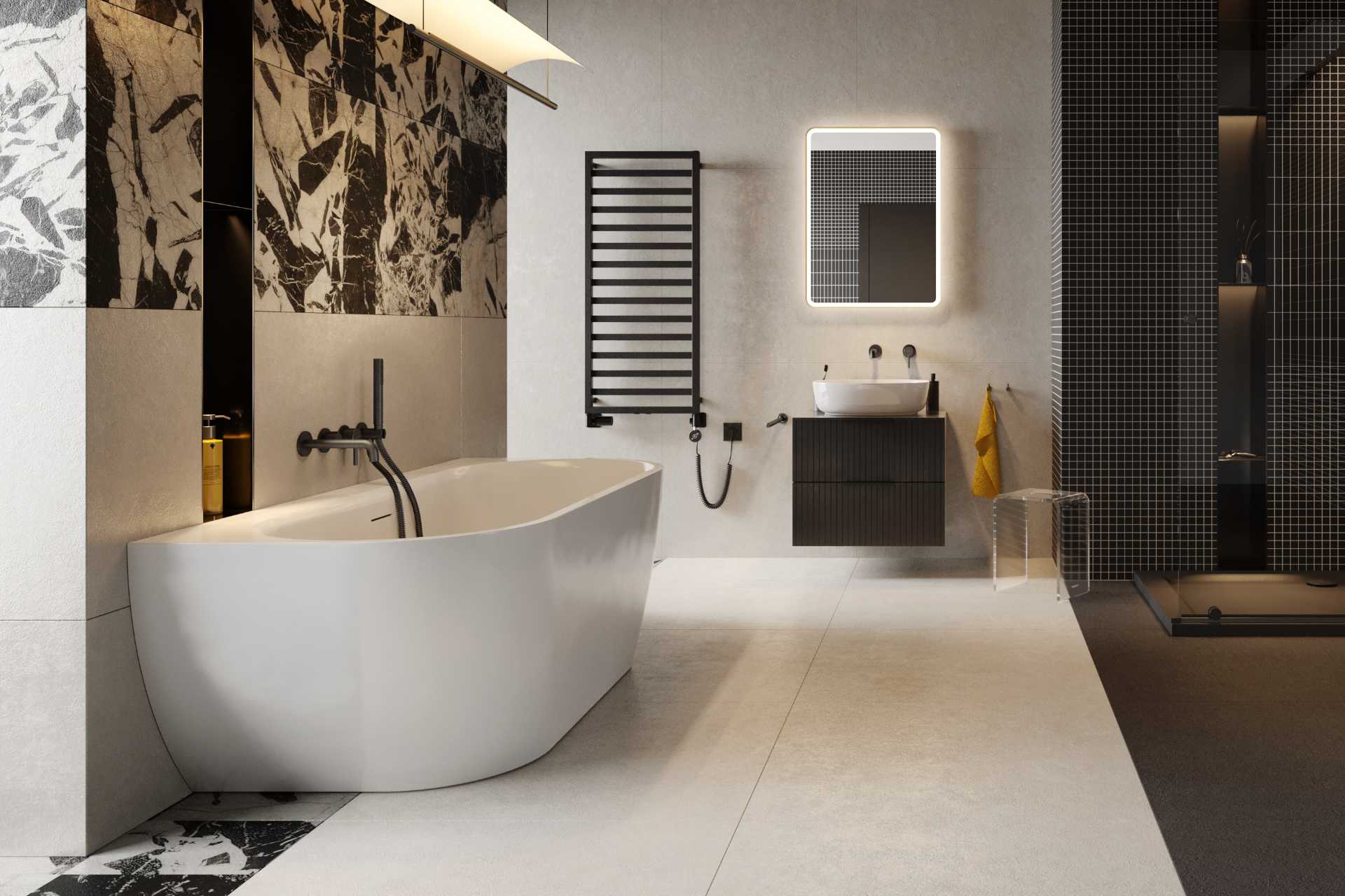 Excellent Delta Pi wylewka do baterii wannowej grafit szczotkowany AREX.1224AB