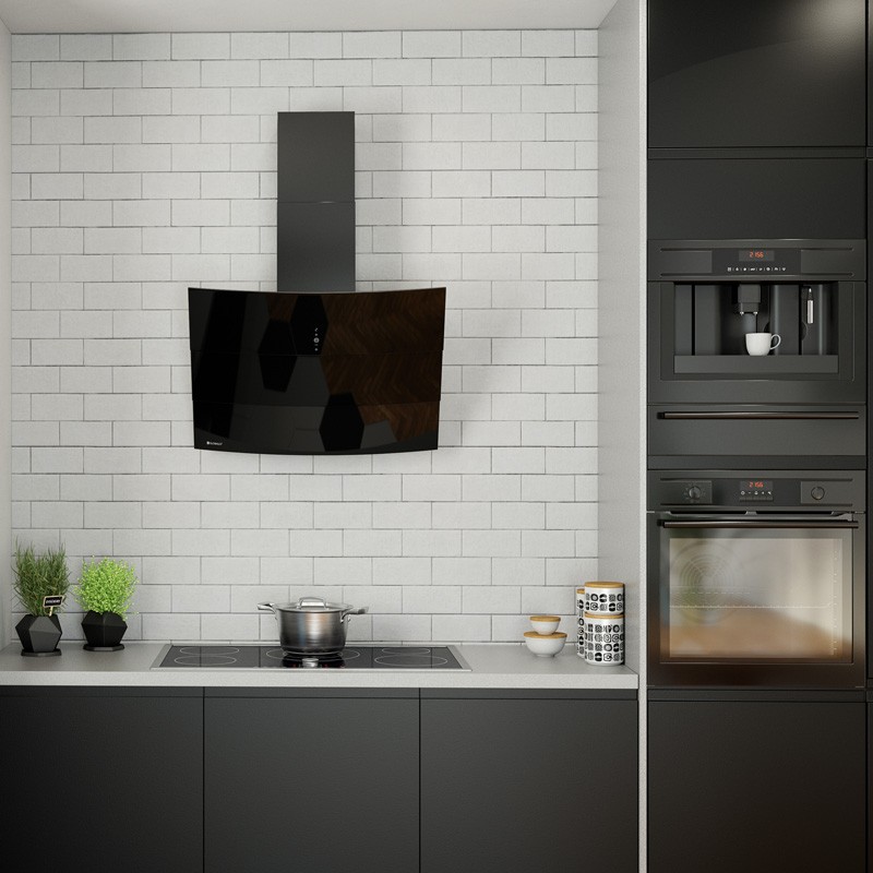 Globalo Design Vintio okap kuchenny 74,6 cm ścienny czarny VINTIO_75_2_BLACK - Wysyłka w 24h