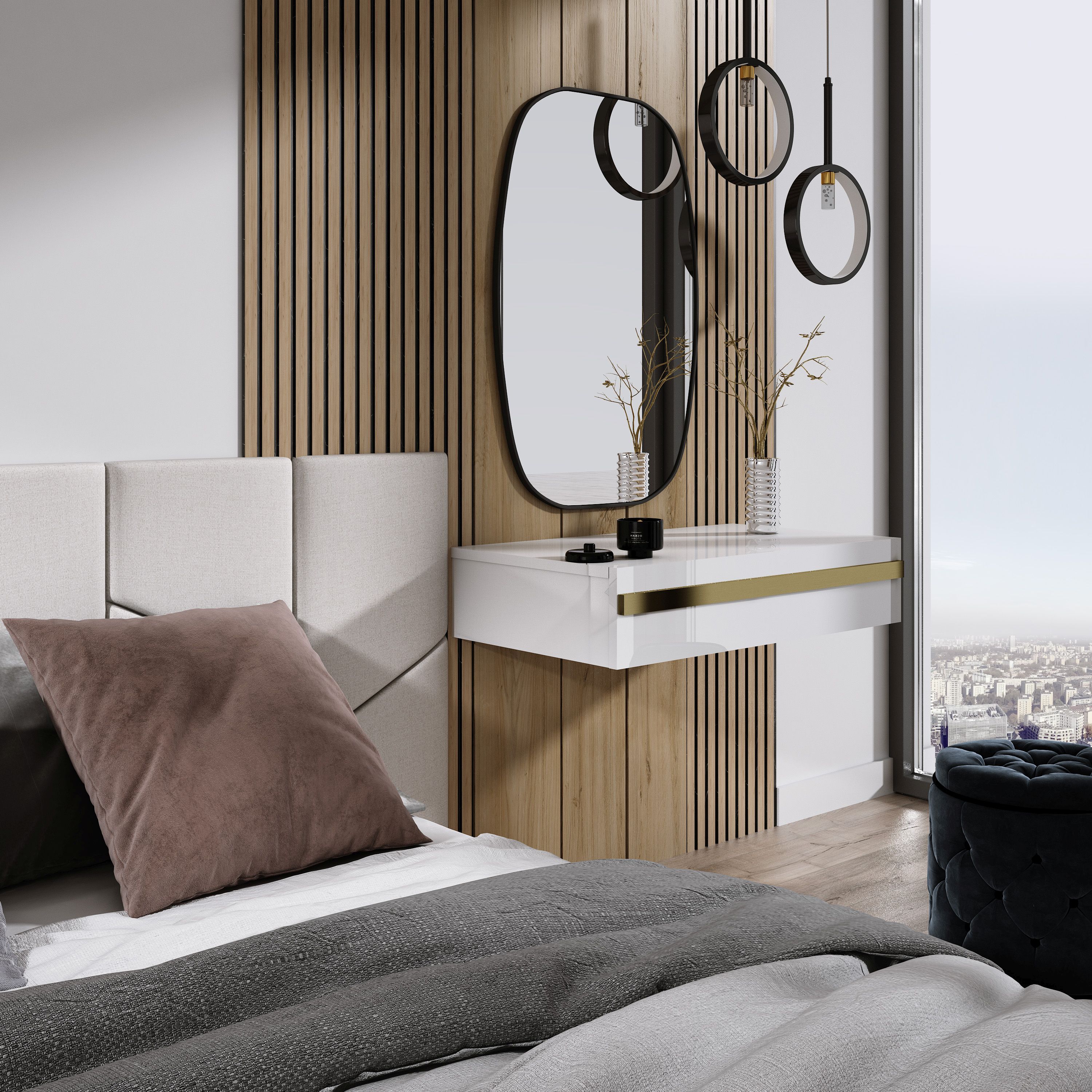 Ars Longa Vintage lustro 70x110 cm czarne VINTAGE70110-C